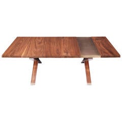 "Hollywood" Coffee Table in Walnut and Etched Bronze by Studio Roeper 9