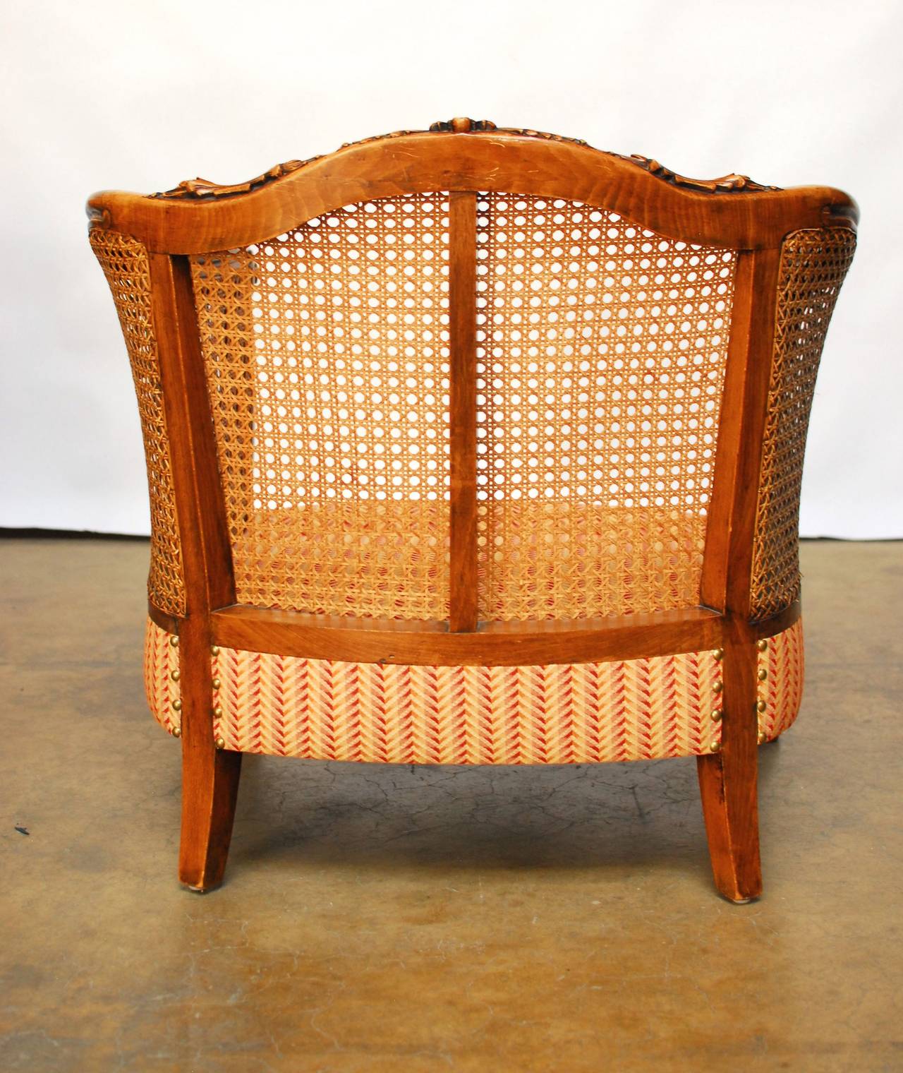 Carved 19th Century French Cane Bergére Chairs