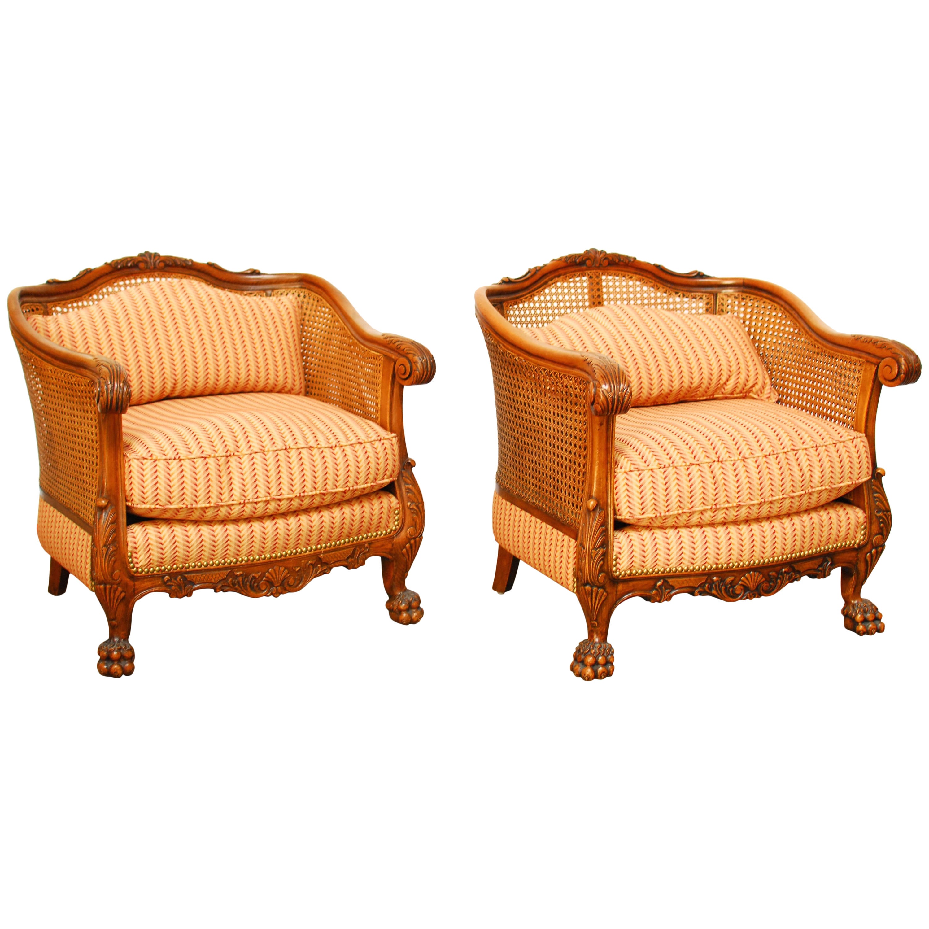 19th Century French Cane Bergére Chairs