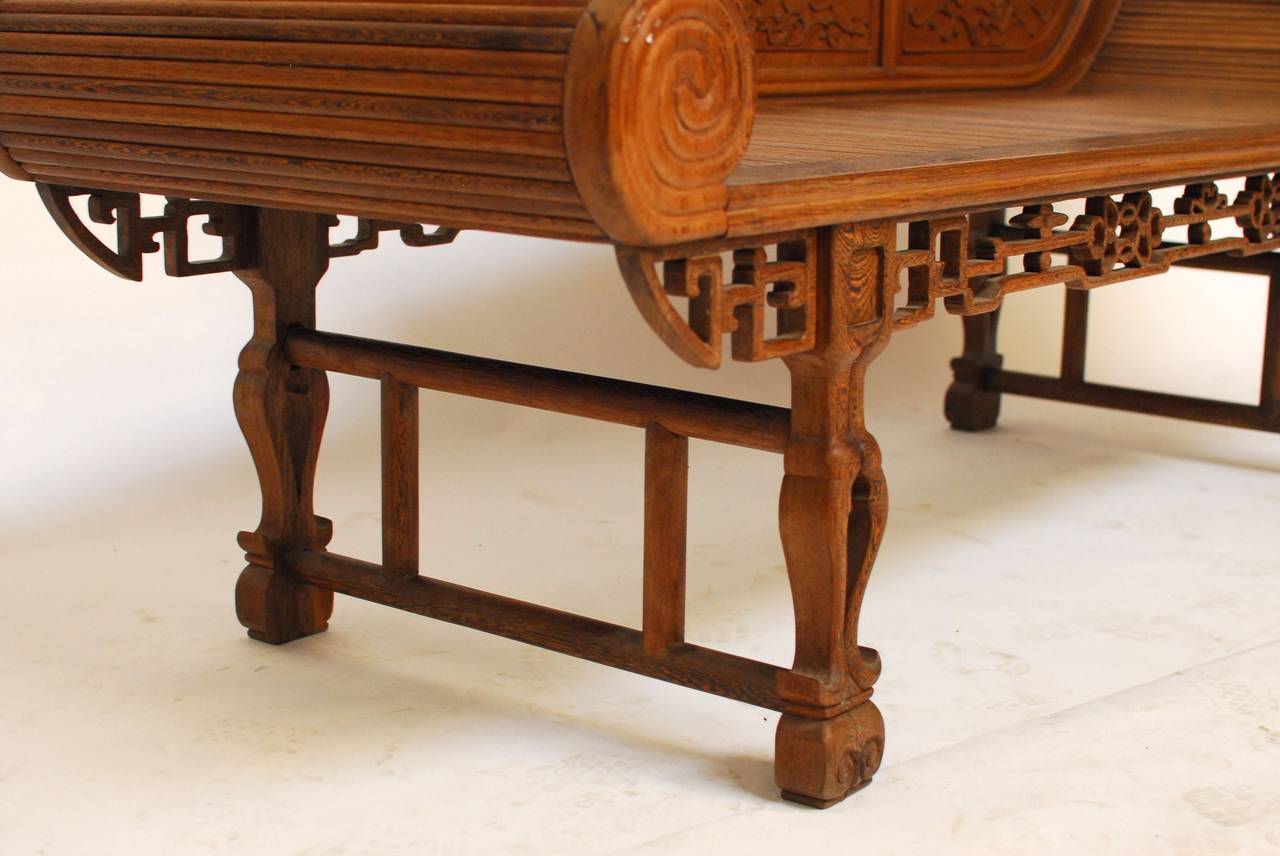 Chinese Asian Carved Daybed