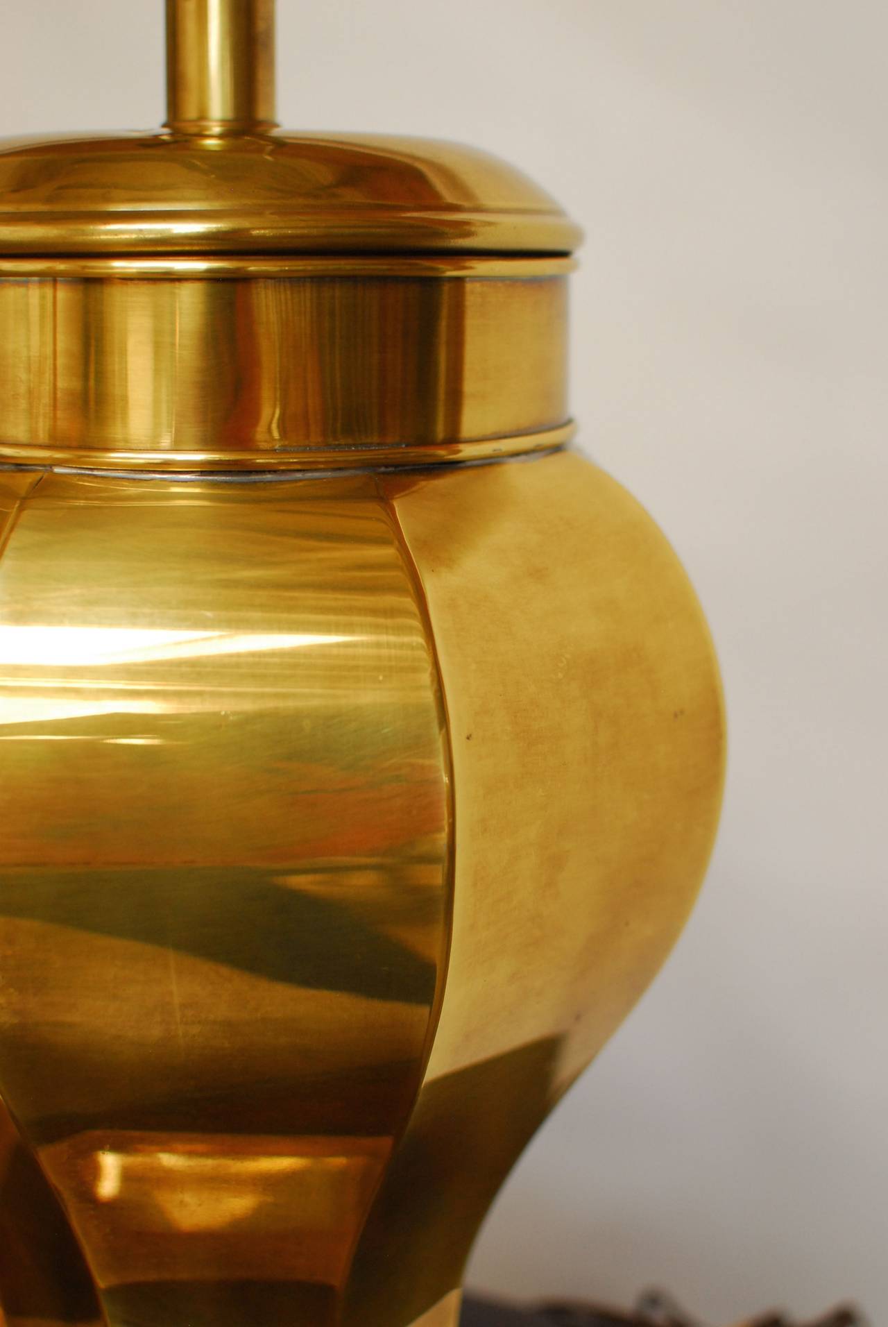 Hollywood Regency Frederick Cooper Chinoiserie Brass Ginger Jar Lamps