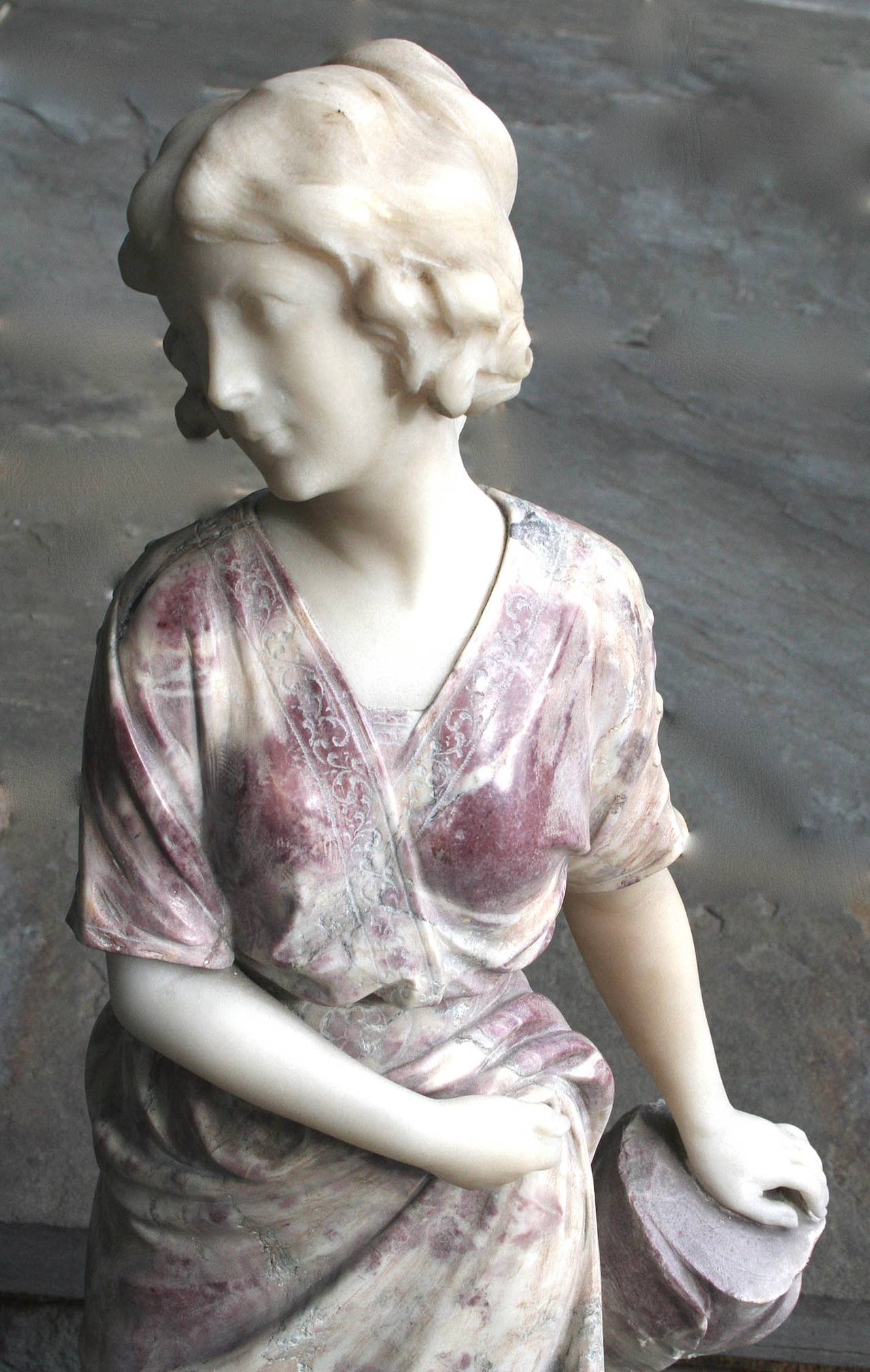 Italian Marble Sculpture by Guglielmo Pugi For Sale