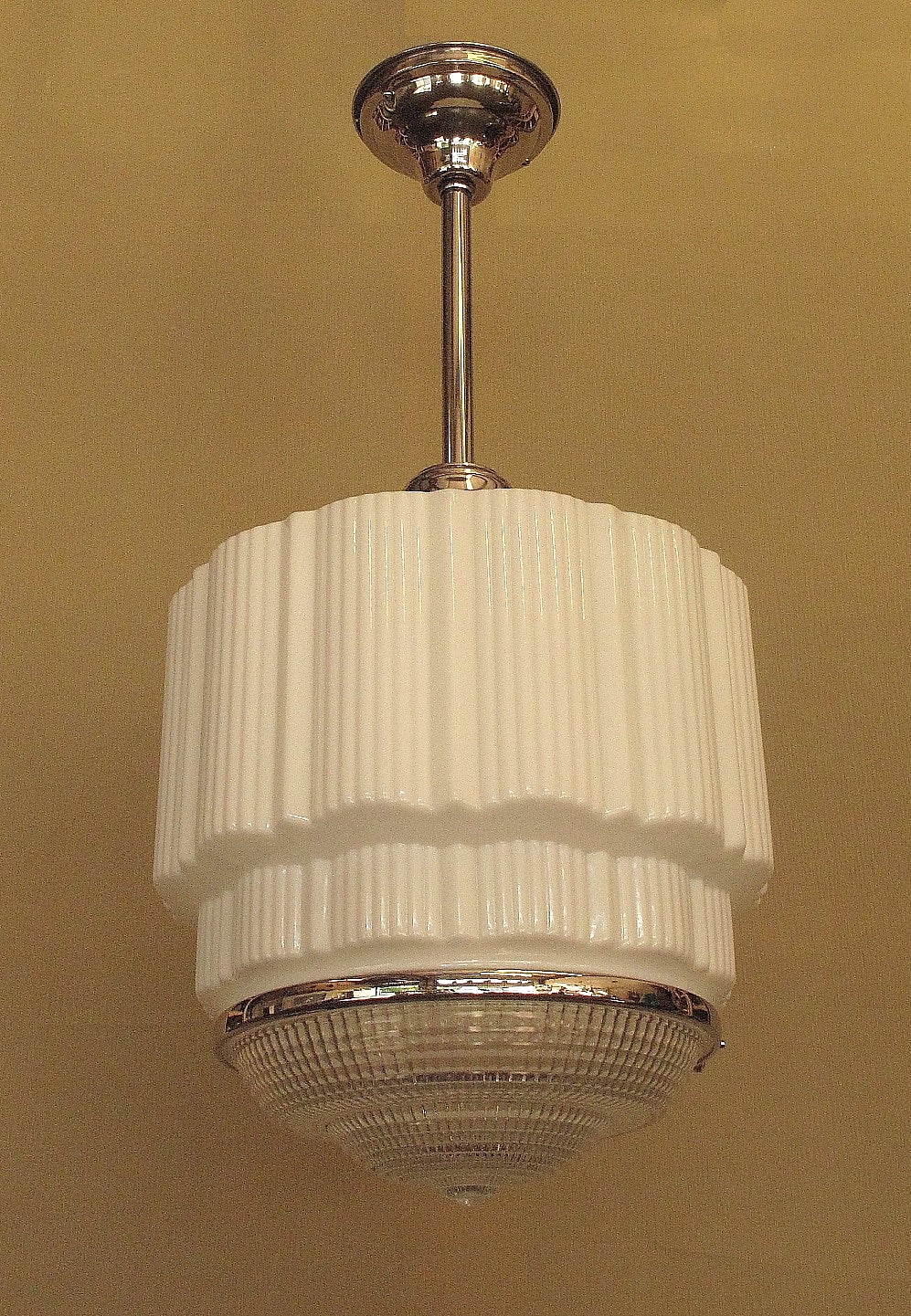 Large Bank Lobby Ceiling Fixture, circa 1925 In Excellent Condition In Prescott, AZ