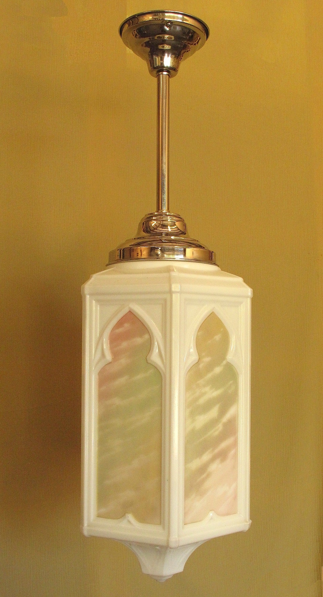 Glass Moorish Style Cathederal Globes 1920s For Sale