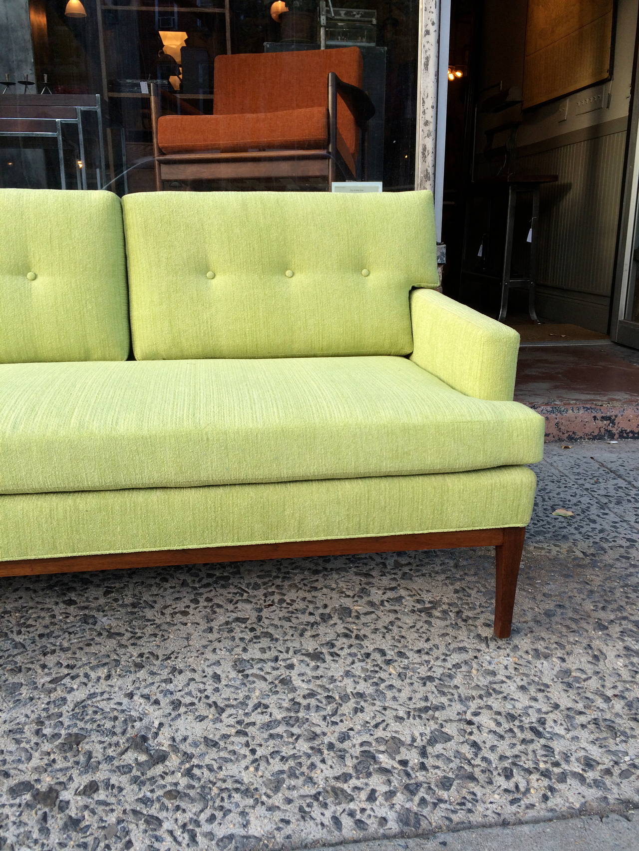 Mid-Century Modern Paul McCobb Directional Upholstered Walnut Sofa 1