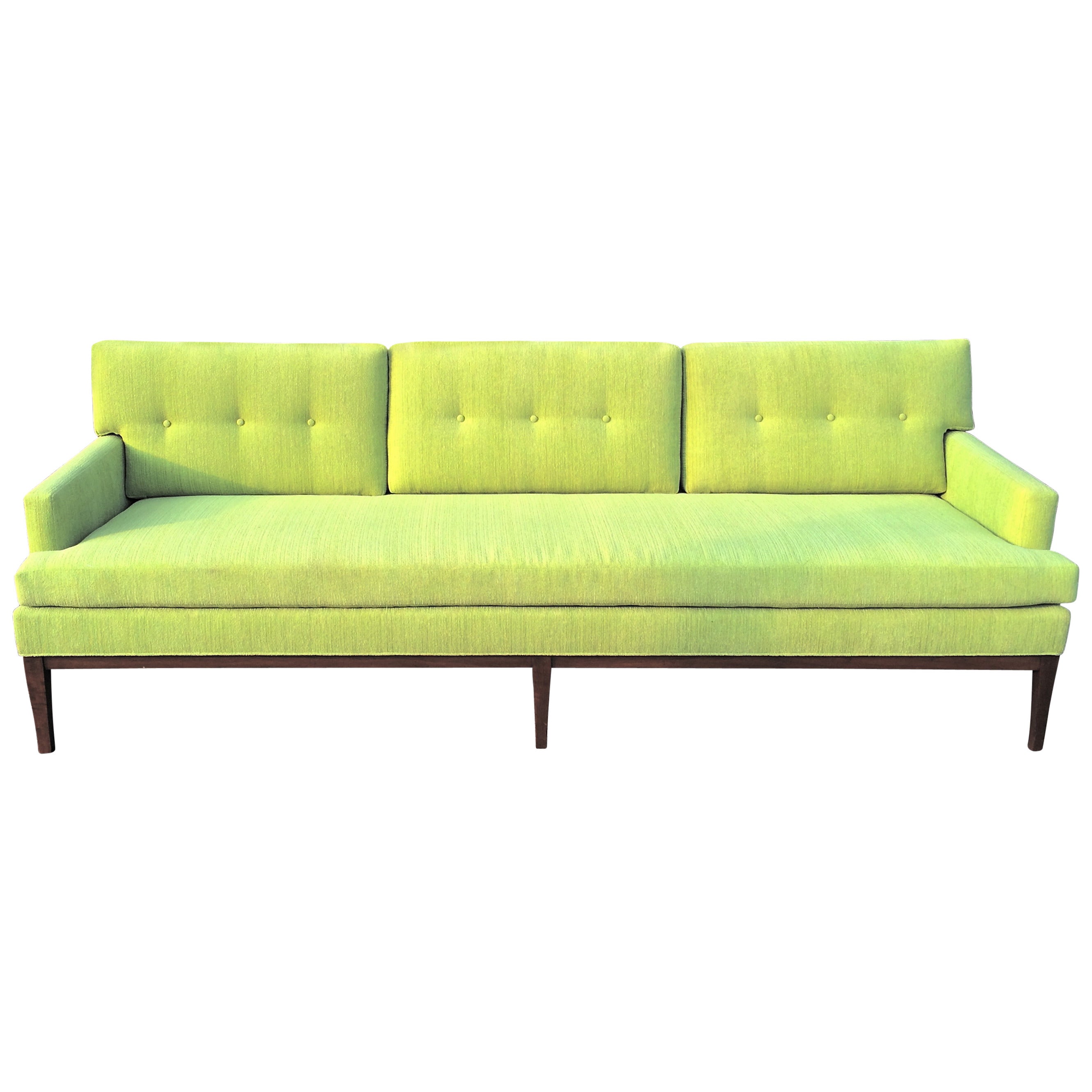 Mid-Century Modern Paul McCobb Directional Upholstered Walnut Sofa