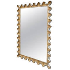Hollywood Regency Scalloped Giltwood Mirror, Italy 3