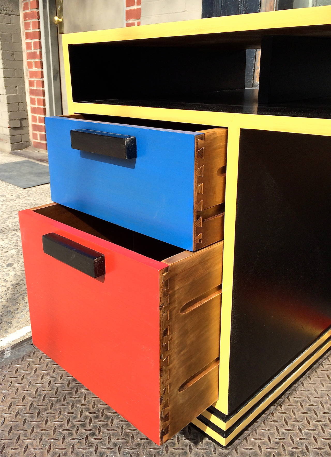 Color Block Mid-Century Desk in the Manner of Gerrit Rietveld at 1stDibs