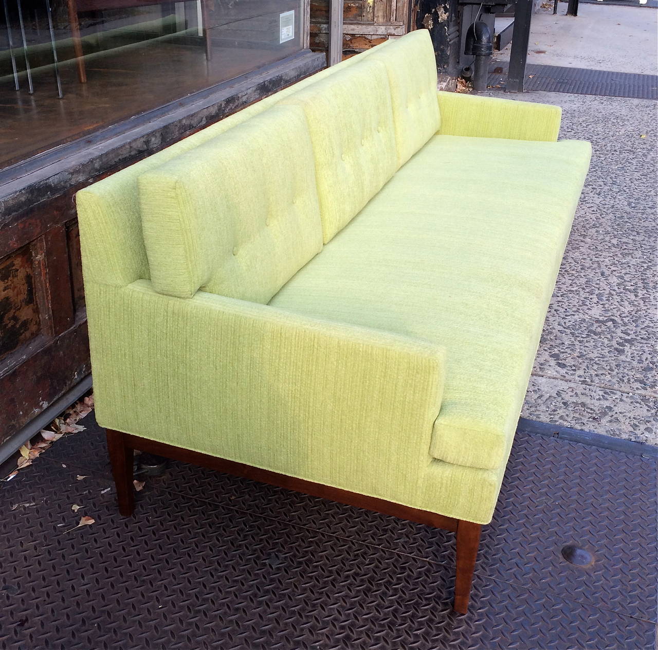 American Mid-Century Modern Paul McCobb Directional Upholstered Walnut Sofa