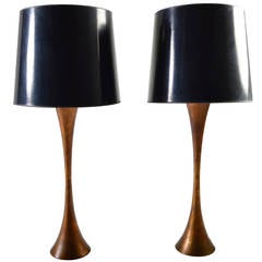 Pair of Hourglass Form Table Lamps by Stewart Ross James for Hansen