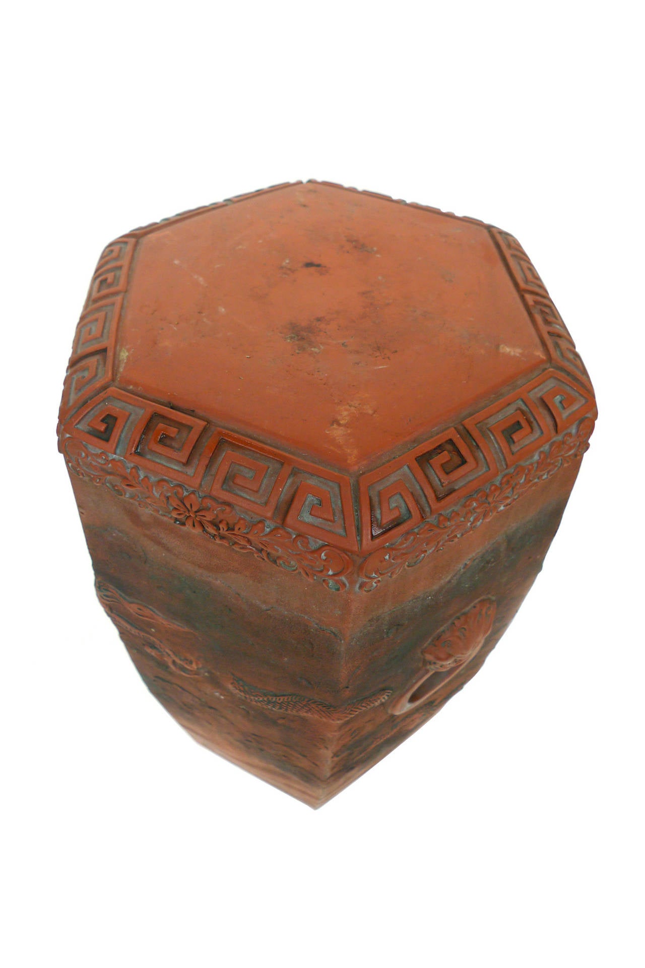 Terracotta Chinese Garden Seat In Good Condition In New York, NY