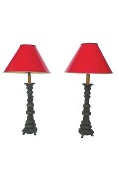 Pair of Chinese Candlestick Lamps