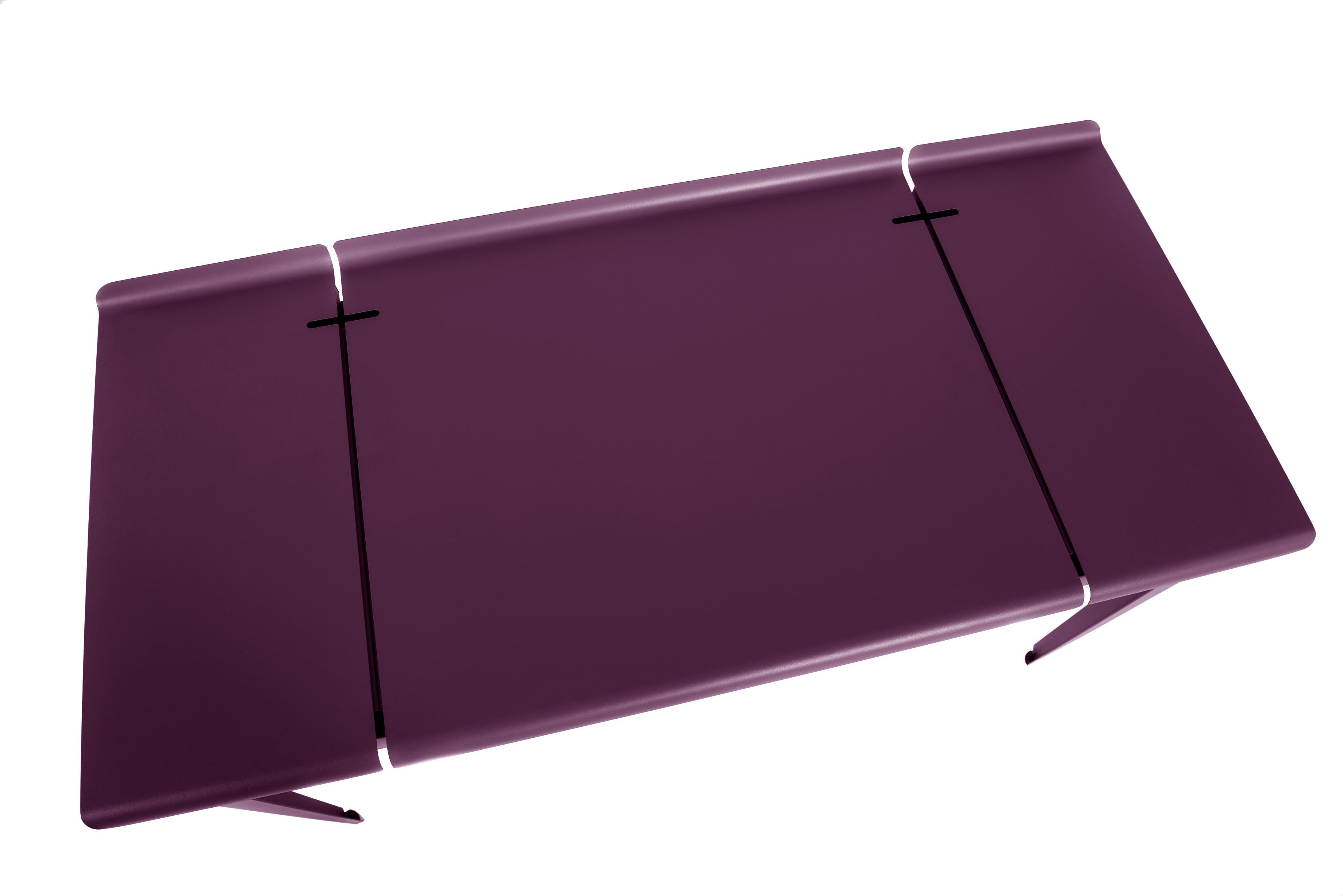 For Sale: Purple (Aubergine) Large Flap Desk 60x130 in Pop Colors by Sebastian Berge and Tolix 2