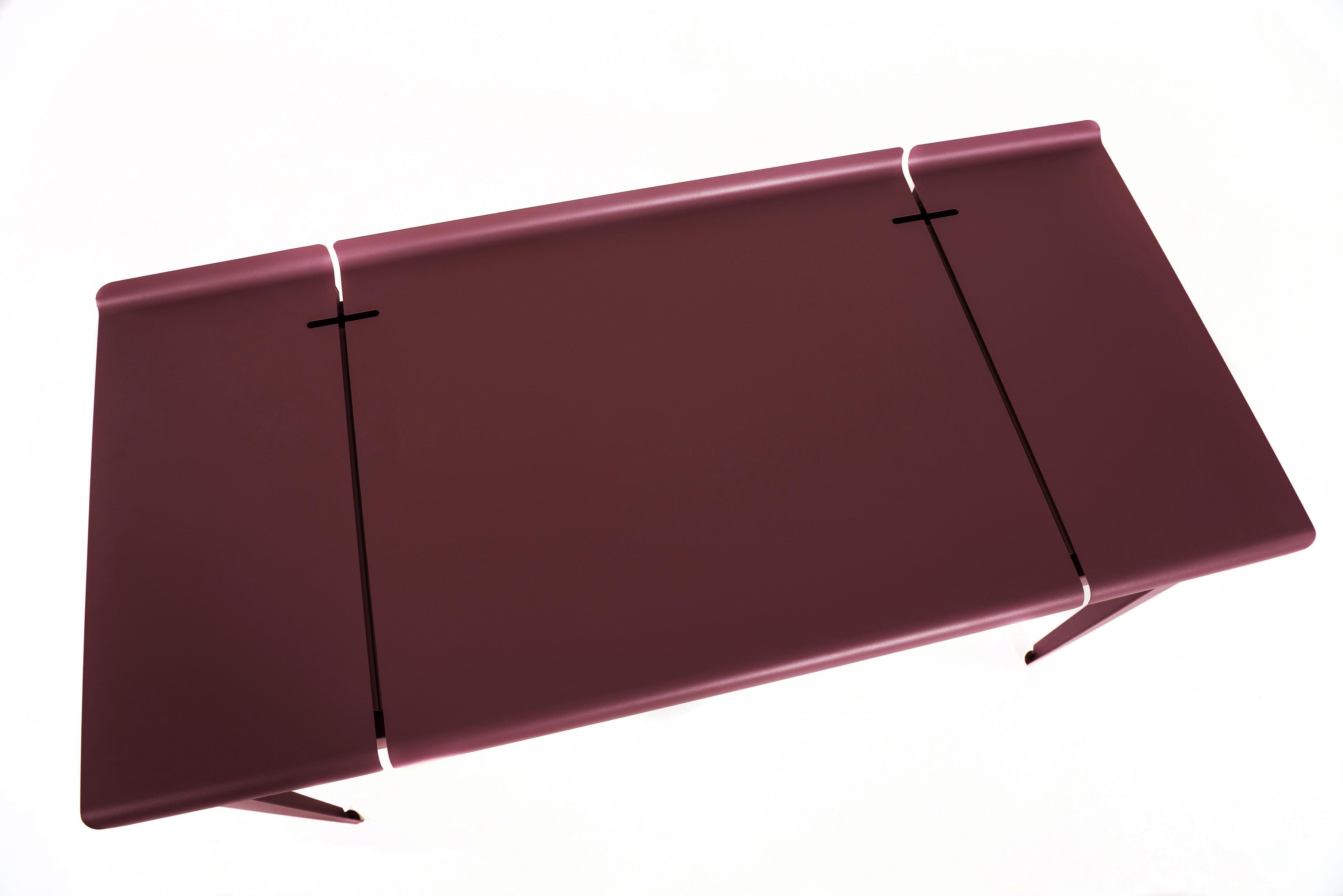 For Sale: Purple (Bourgogne) Large Flap Desk 60x130 in Pop Colors by Sebastian Berge and Tolix 2