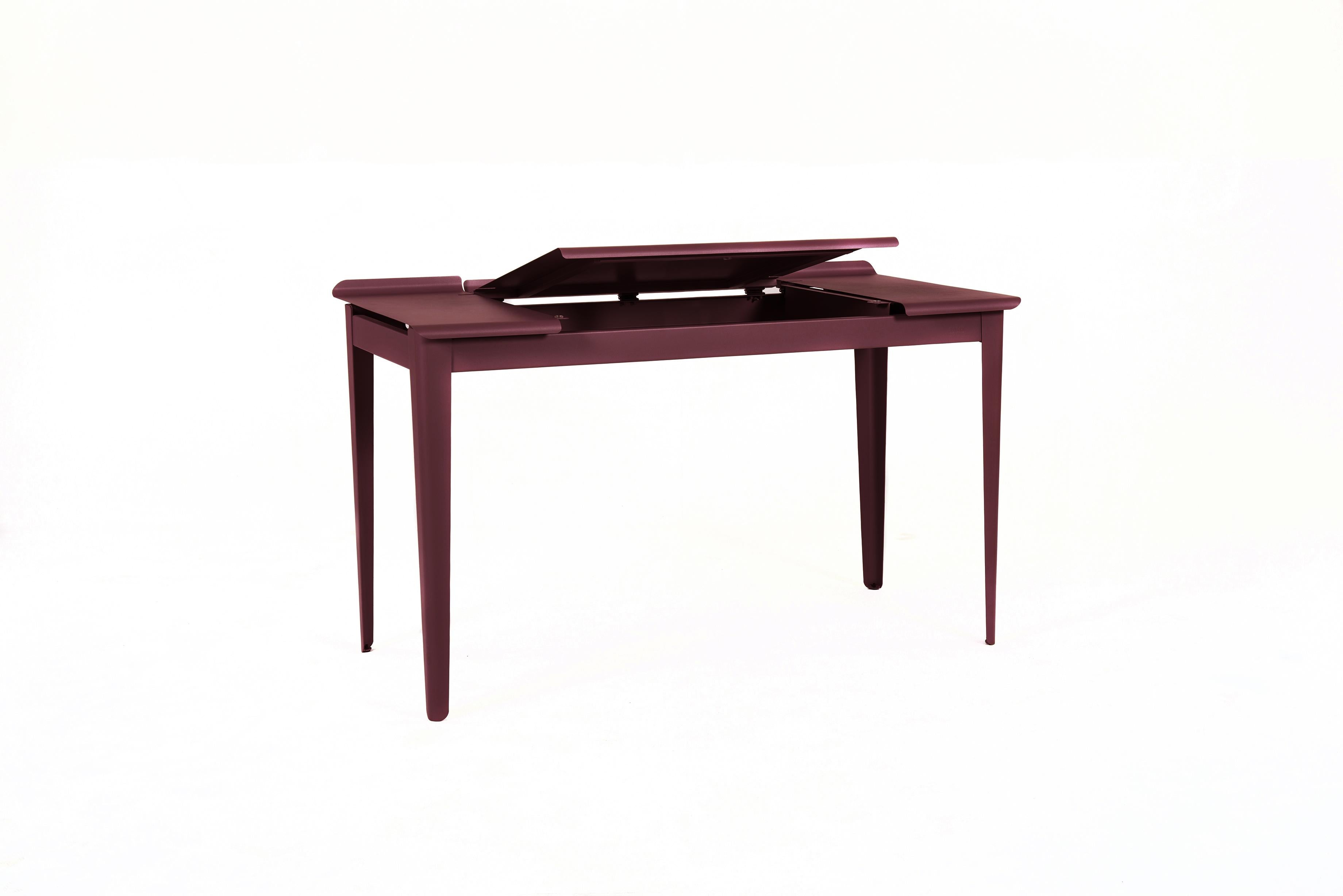 For Sale: Purple (Bourgogne) Large Flap Desk 60x130 in Pop Colors by Sebastian Berge and Tolix 3