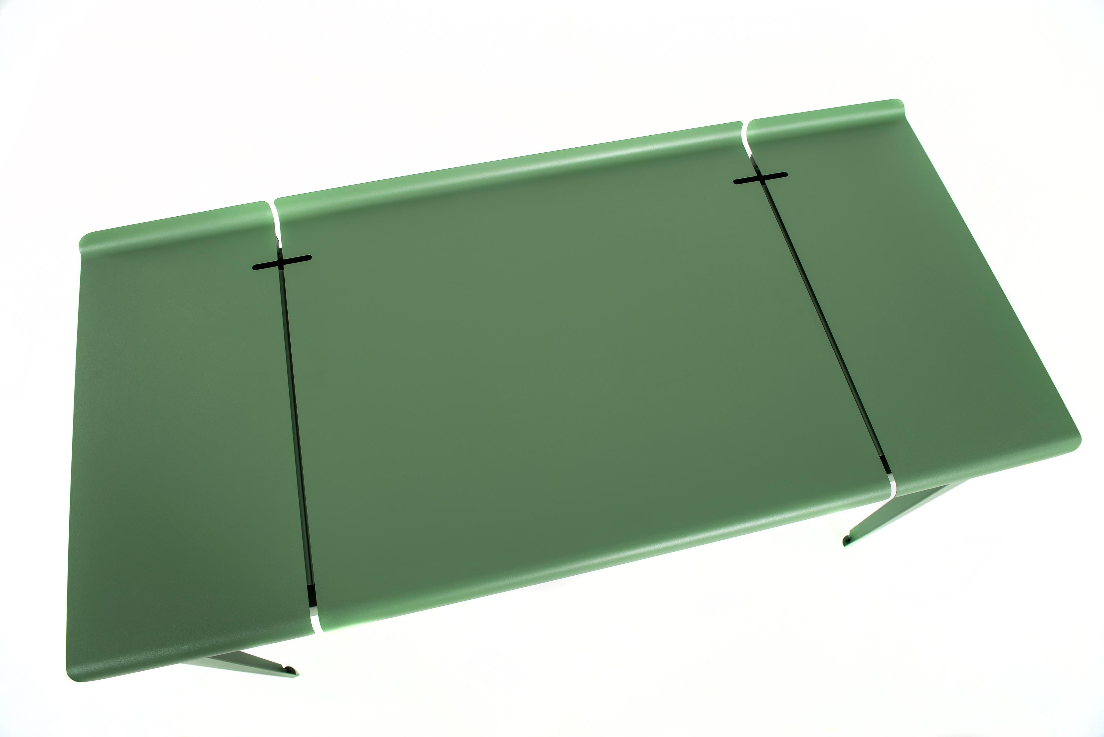 For Sale: Green (Romarin) Large Flap Desk 60x130 in Pop Colors by Sebastian Berge and Tolix 2