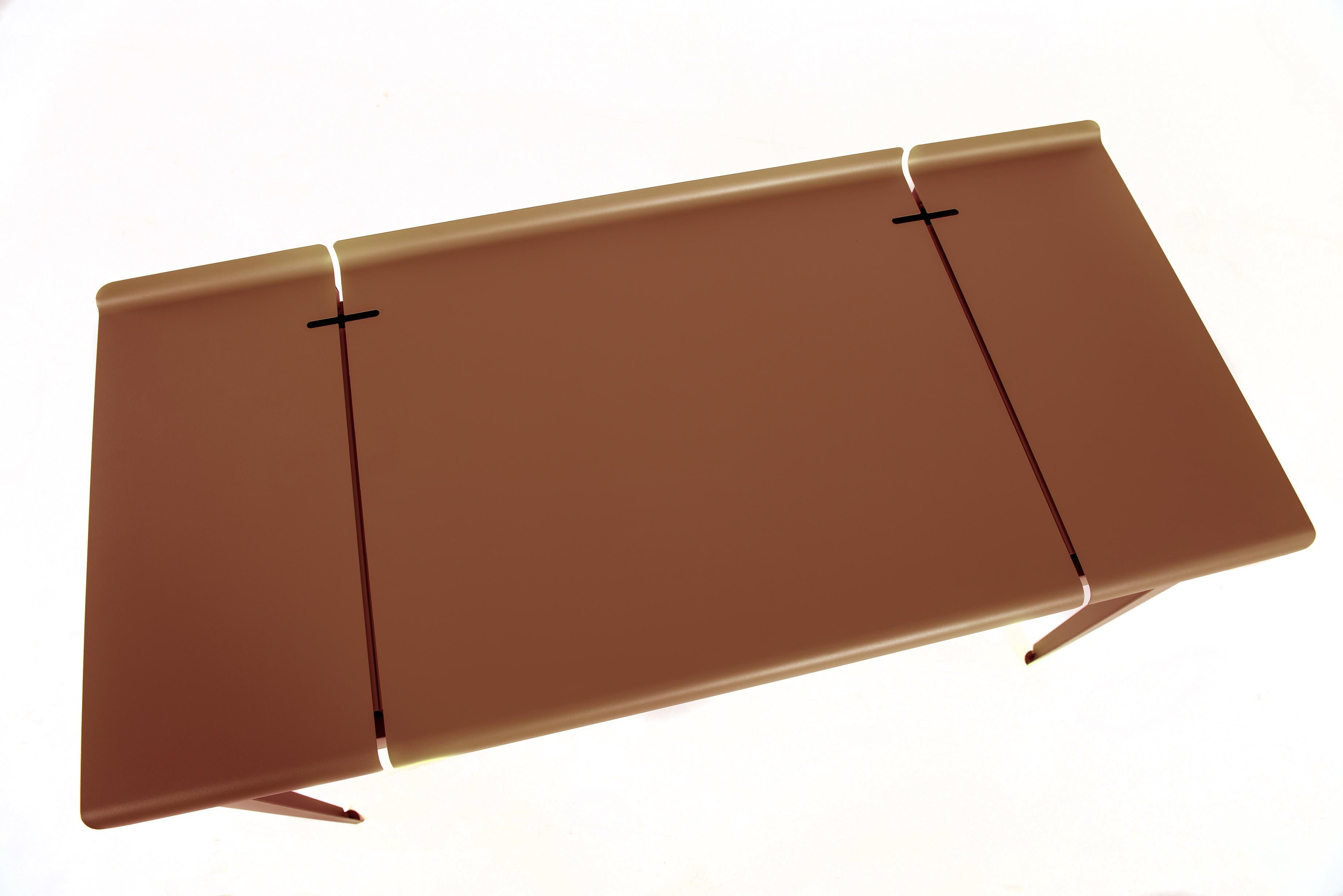 For Sale: Brown (Rouille Fauve) Large Flap Desk 60x130 in Pop Colors by Sebastian Berge and Tolix 2