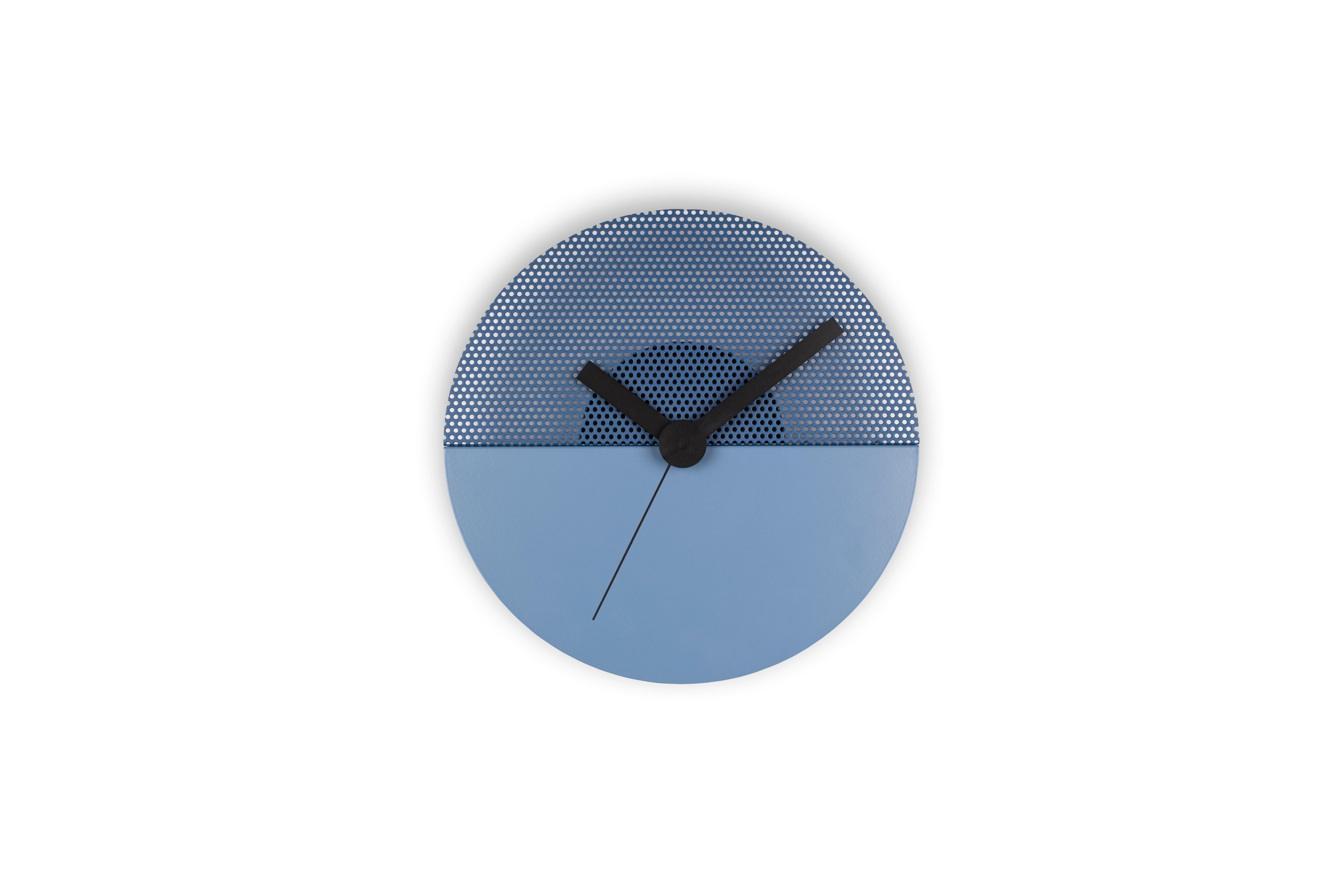 For Sale: Blue (Bleu Provence) Tolix Time Steel Clock by Kilian Schindler and Tolix