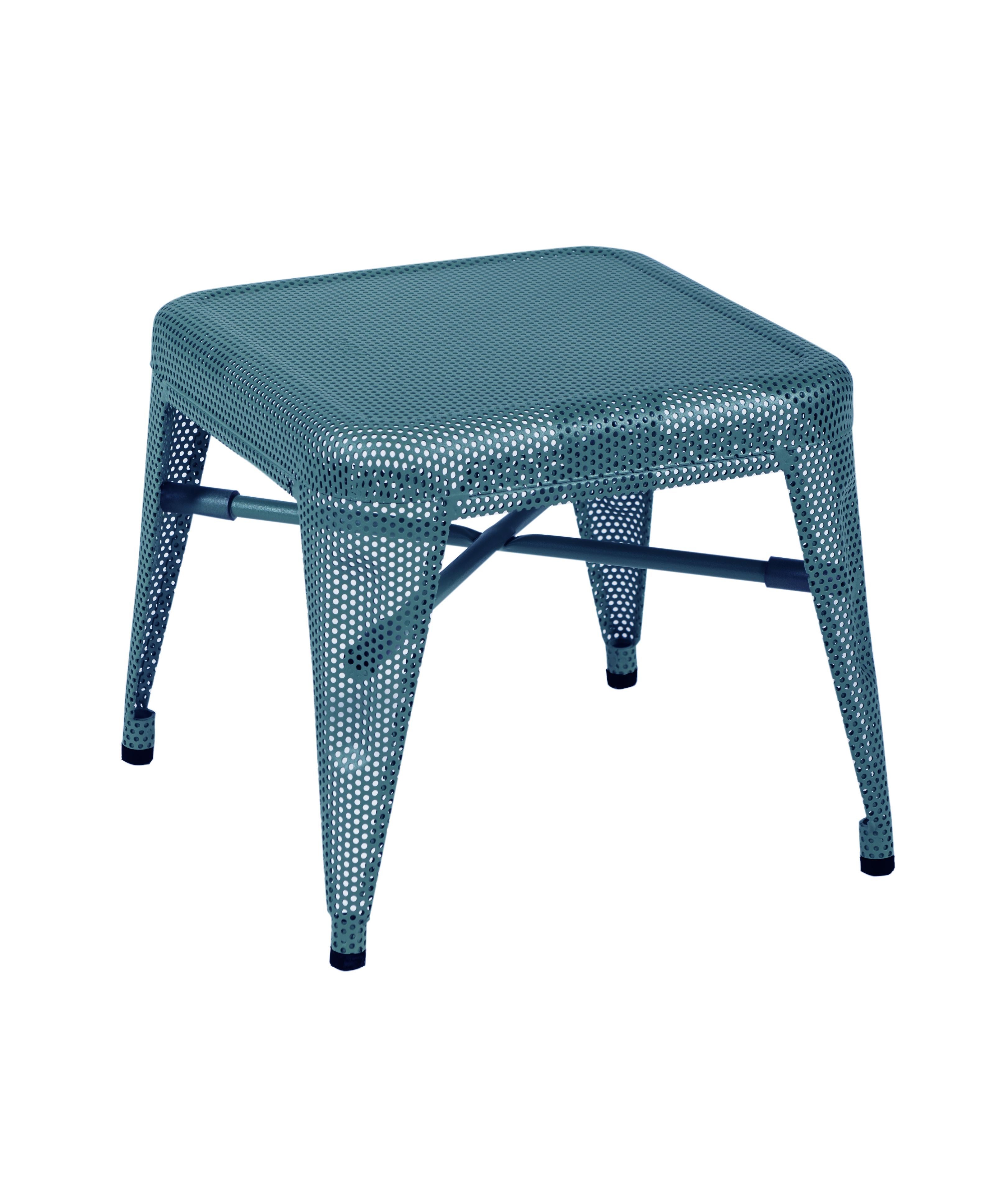 For Sale: Blue (Bleu Ocean) H30 Indoor Perforated Steel Stool in Essential Colors by Tolix