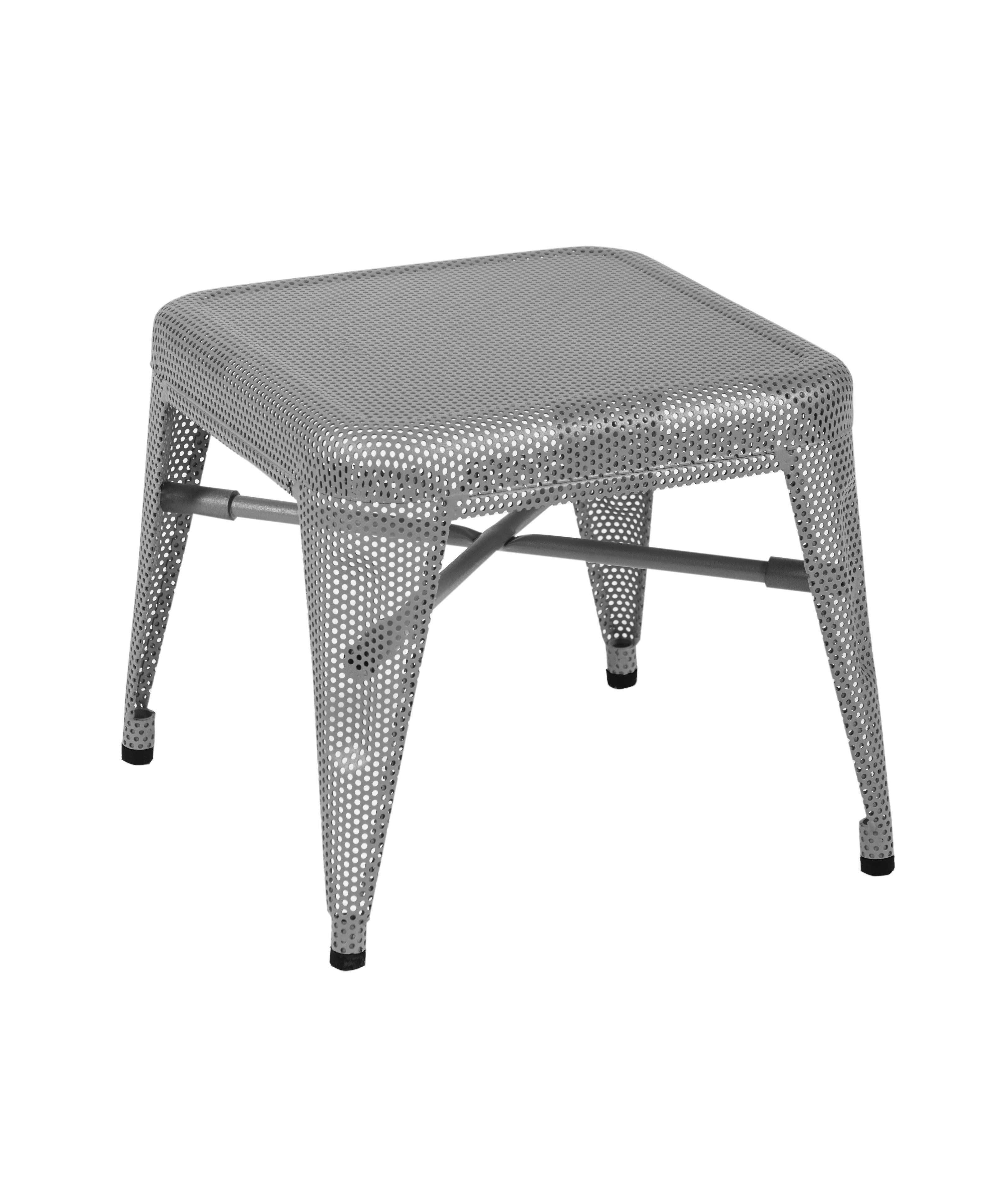 For Sale: Gray (Gris Souris) H30 Indoor Perforated Steel Stool in Essential Colors by Tolix