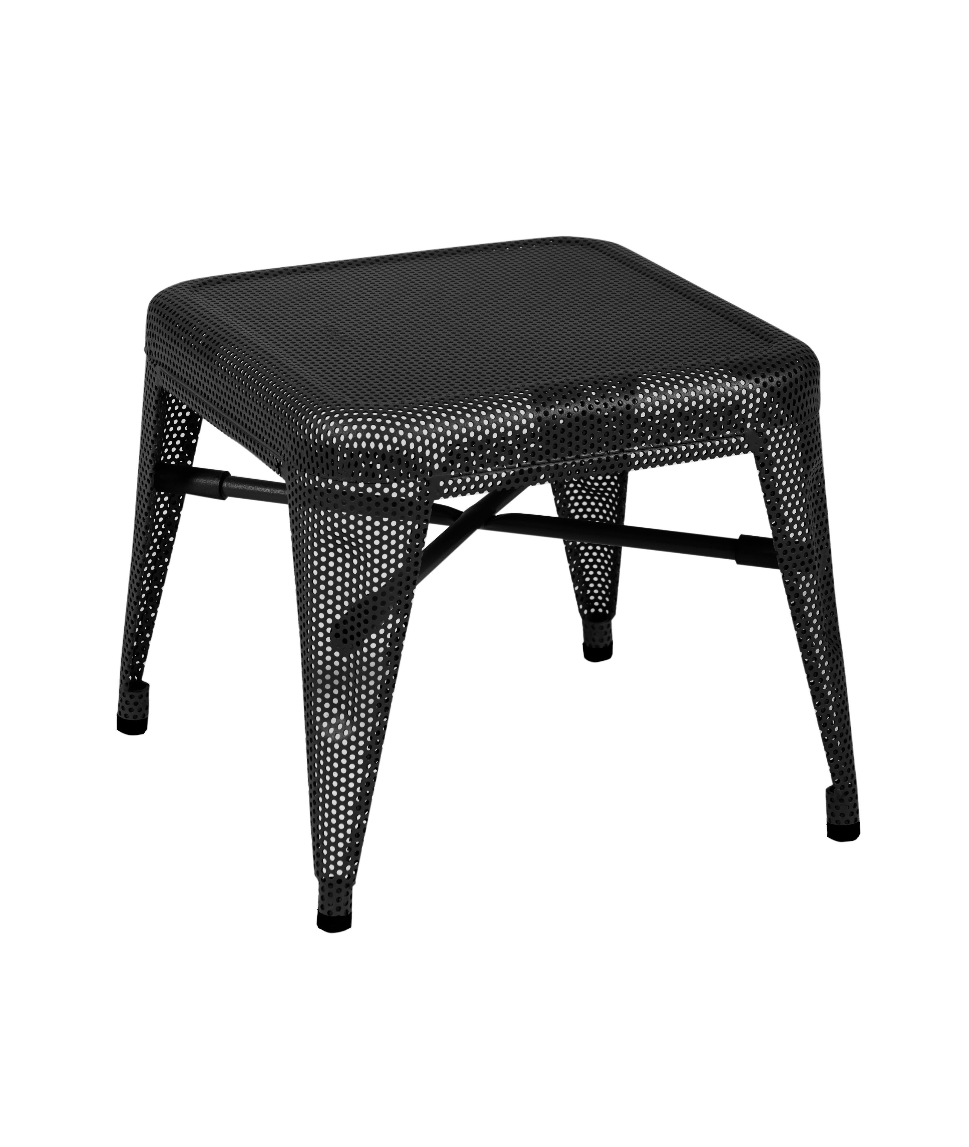 For Sale: Black (Noir) H30 Indoor Perforated Steel Stool in Essential Colors by Tolix