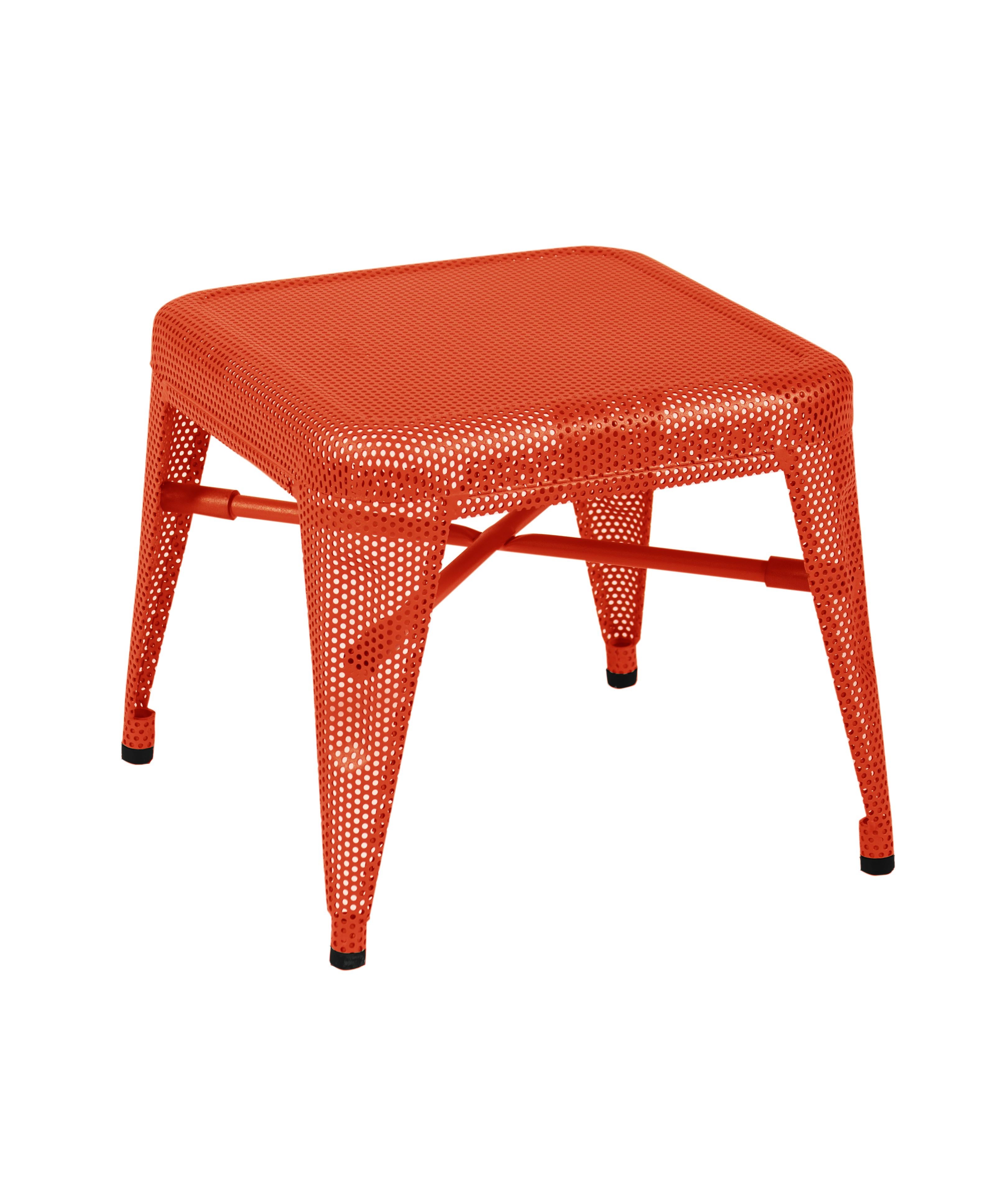 For Sale: Red (Poivron) H30 Indoor Perforated Steel Stool in Essential Colors by Tolix