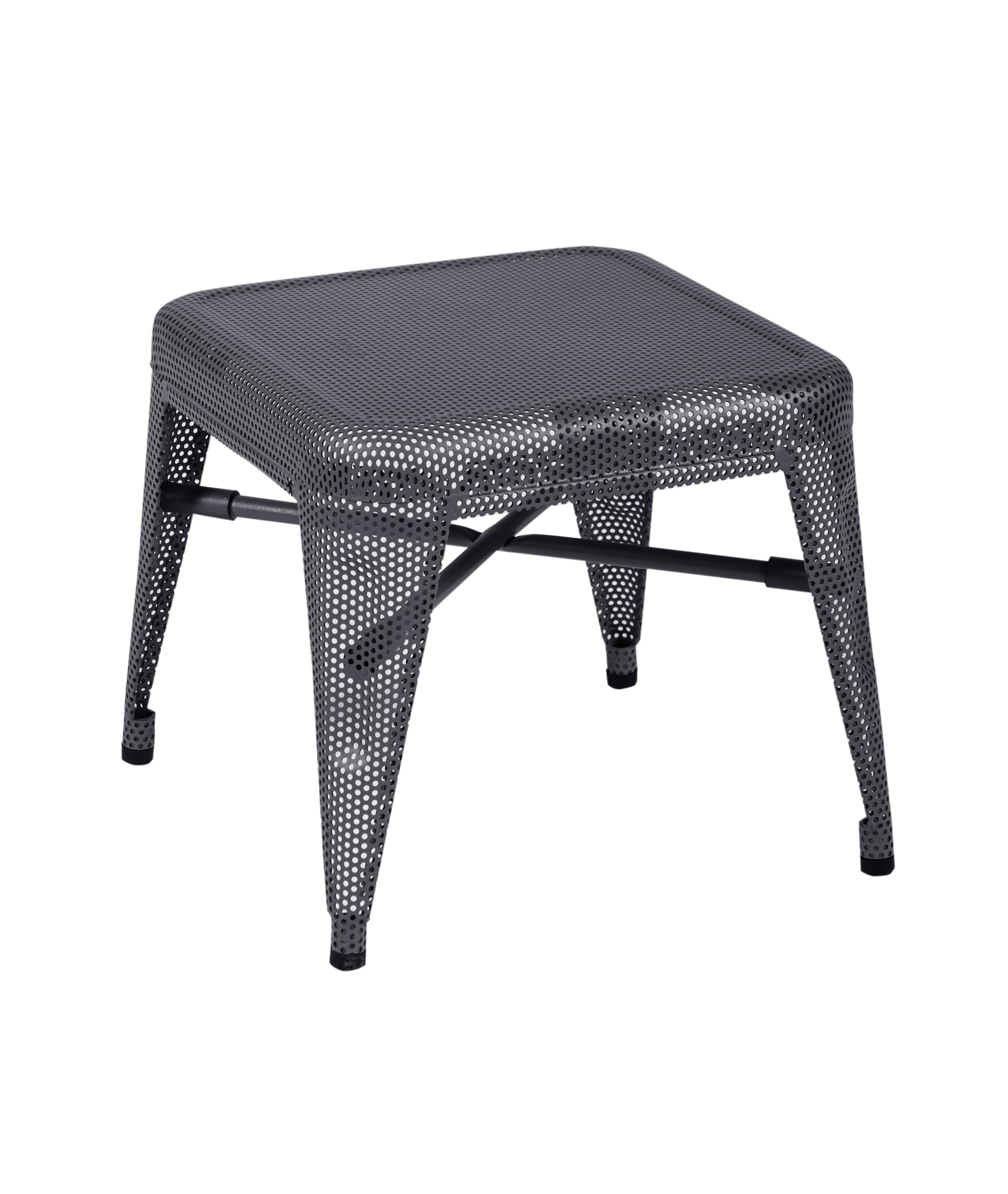 For Sale: Gray (Graphite) H30 Indoor Perforated Steel Stool in Pop Colors by Tolix