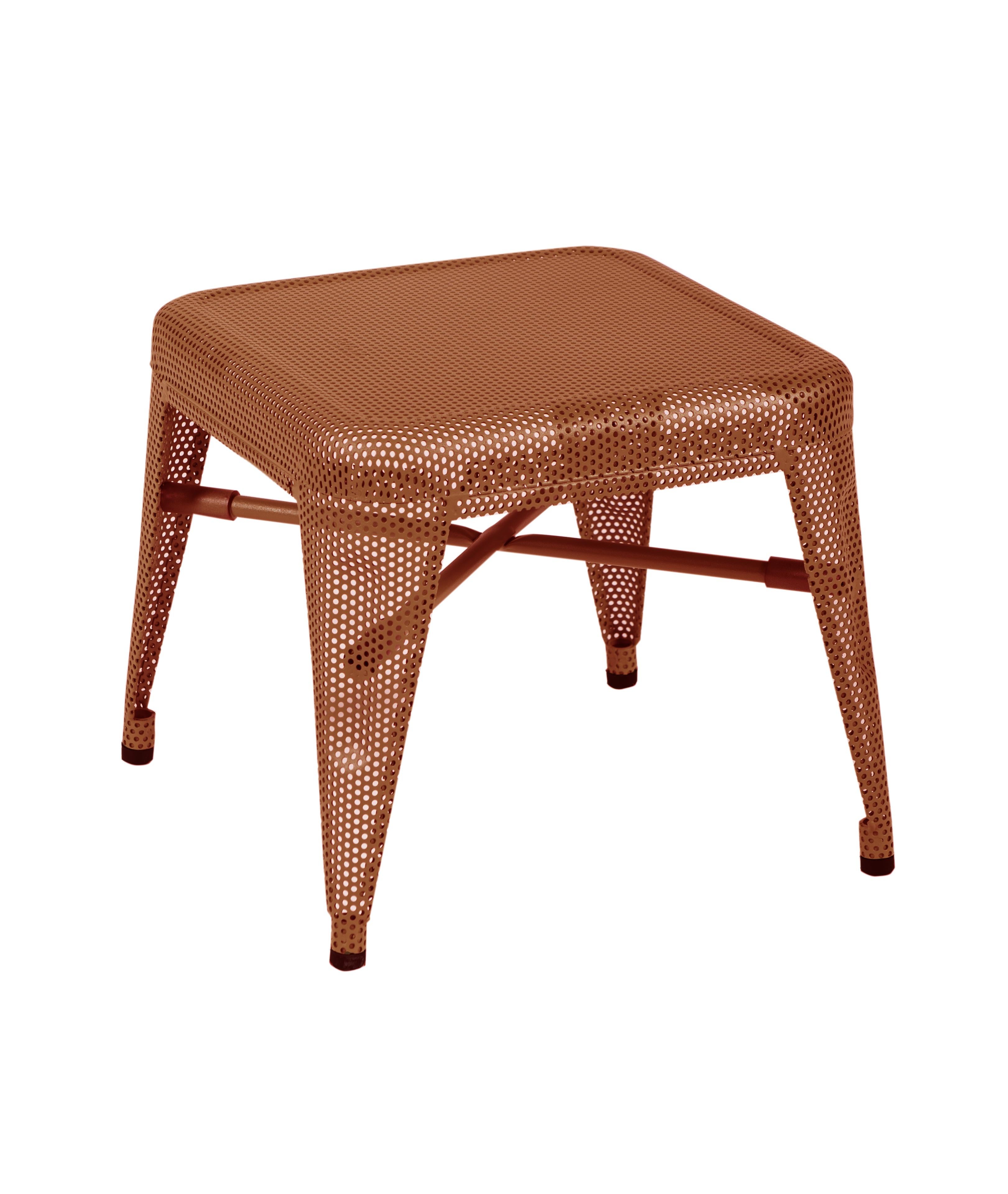 For Sale: Brown (Rouille Fauve) H30 Indoor Perforated Steel Stool in Pop Colors by Tolix