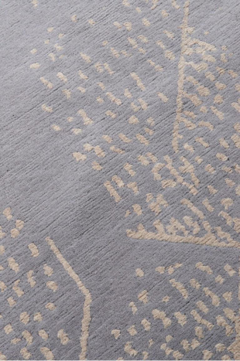 For Sale: Gray (Smoke) Brink Rug in Hand Knotted Wool and Silk by Kelly Wearstler 2