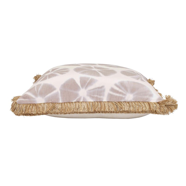 For Sale: Multi (QR-21003.FAWN.0) Echino Accent Pillow with Circular Tie-Dye Motif & Fringe Detal by CuratedKravet 2
