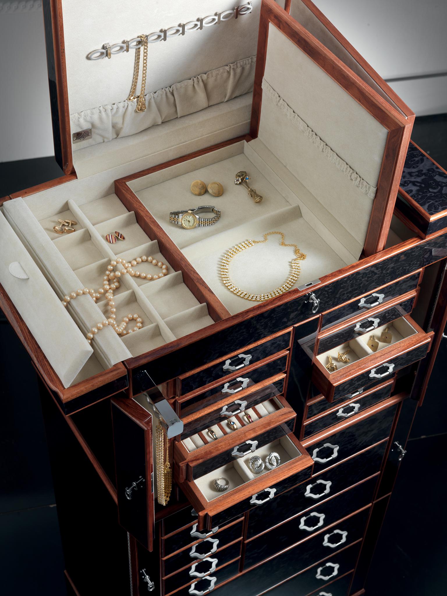 For Sale: Black (Ebony) Agresti Il Grande Scrigno Jewelry Armoire 2