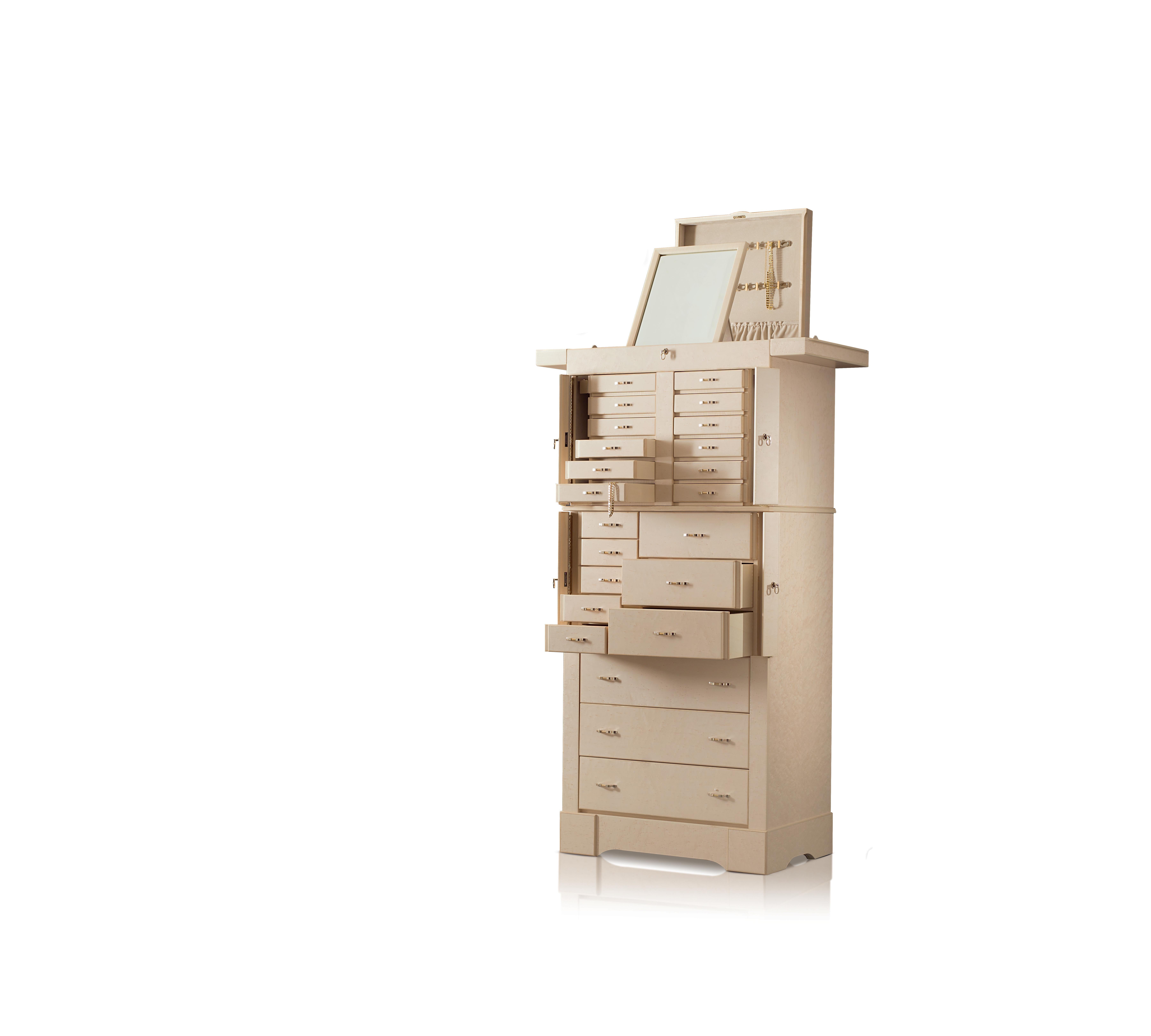 For Sale: Beige (Cream Bird's Eye Maple) Agresti Il Grande Scrigno Jewelry Armoire 2