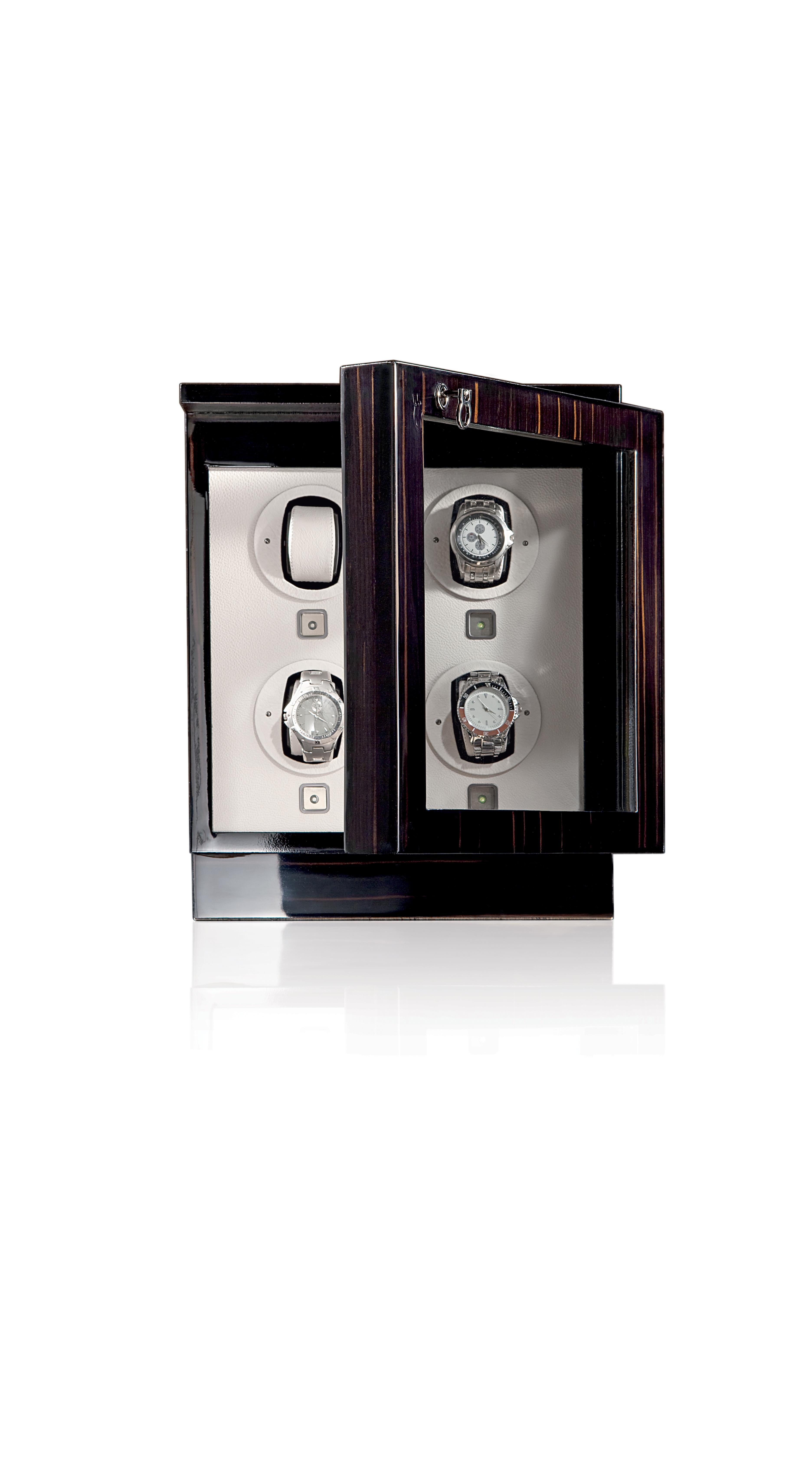 Im Angebot: Kommode mit 4 Uhrenbewegern Il Passatempo Agresti, Black (Ebony) 2