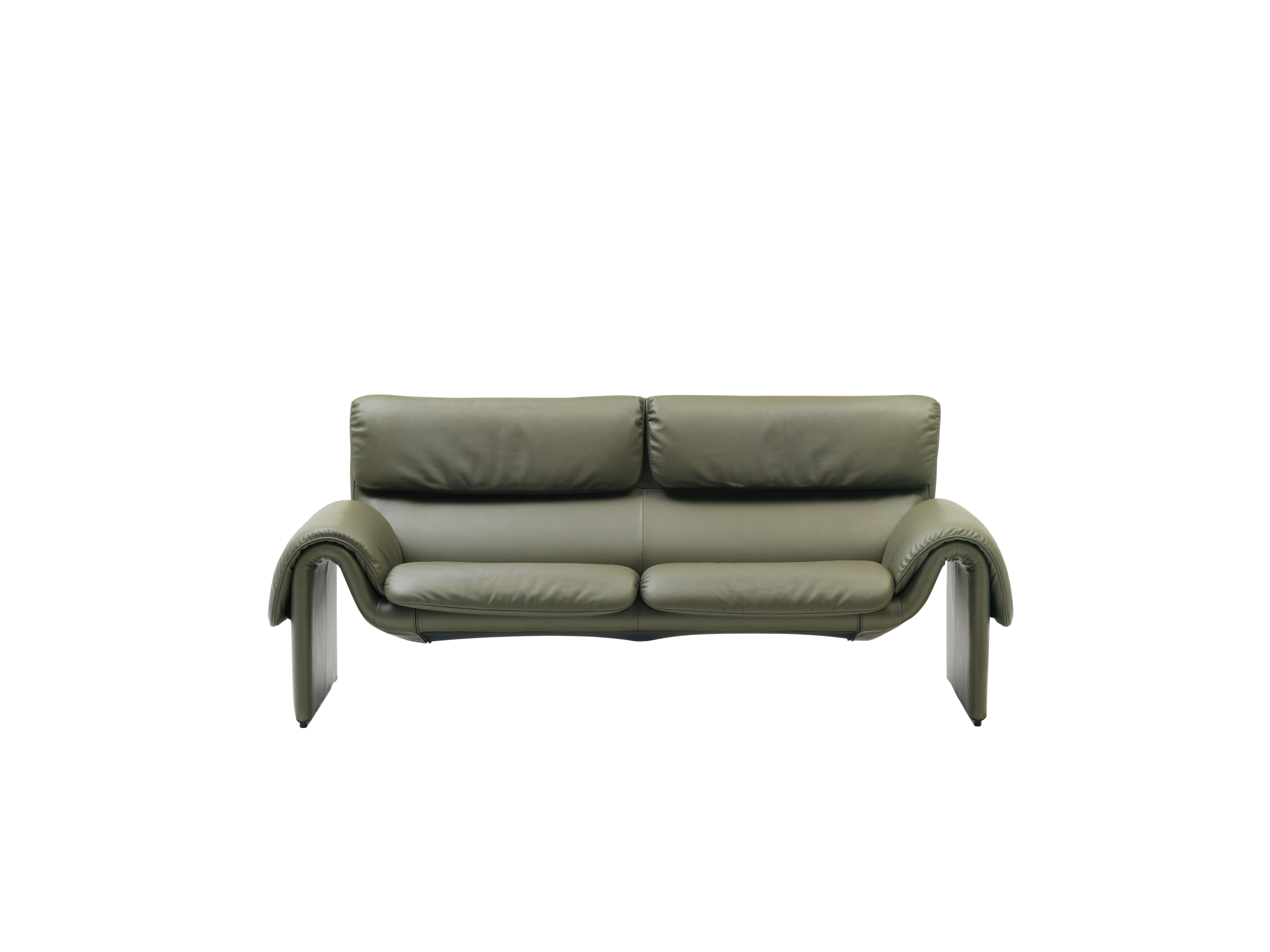 For Sale: Green (Olive) DS-2011 Bauhaus Leather Two-Seat Sofa by De Sede