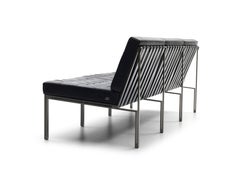 KT-221 Bauhaus Three-Seat Sofa in Tufted Natural Leather and Metal by De Sede