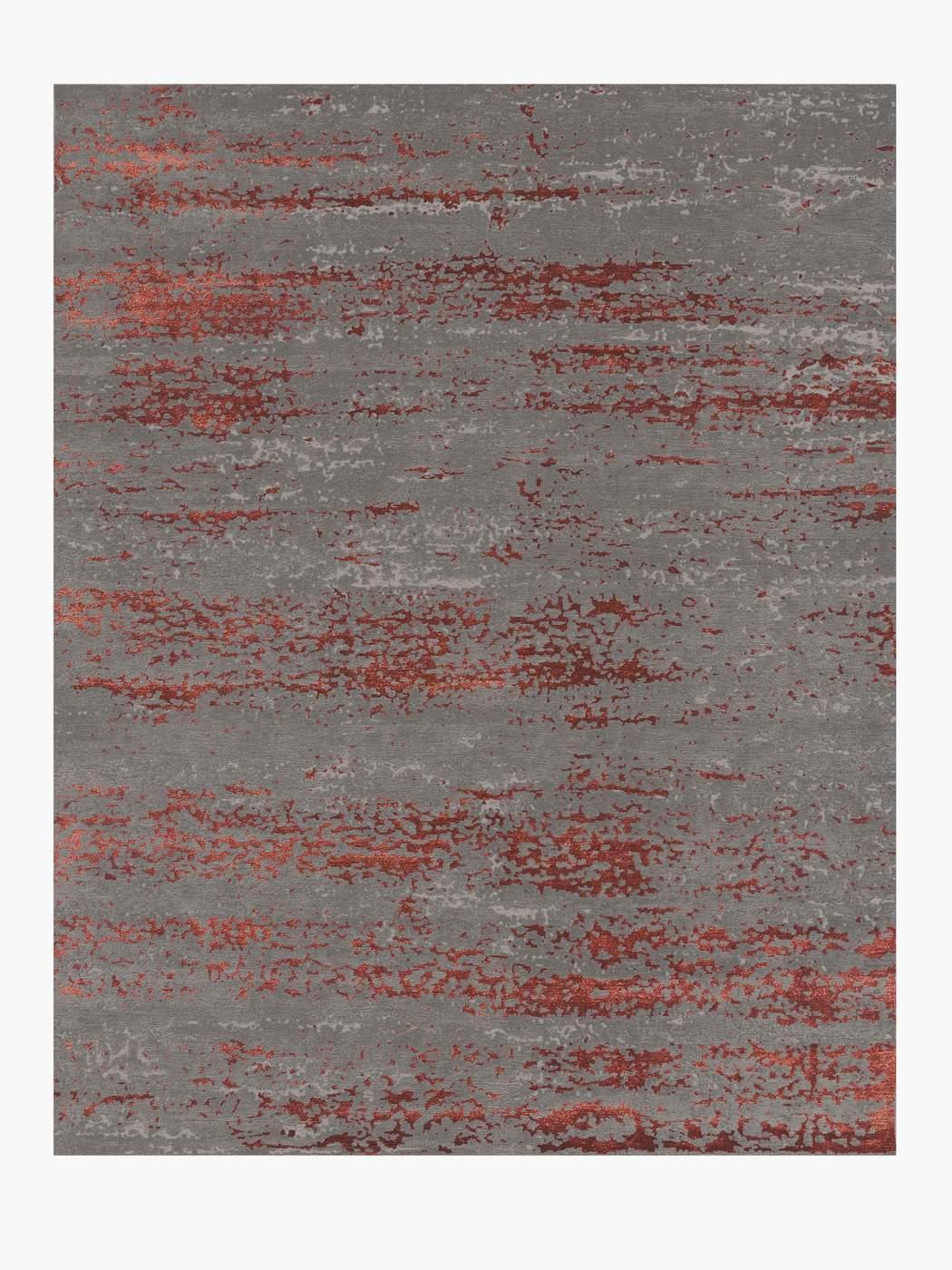 For Sale: Multi (Laria Carbon/Amber) Ben Soleimani Laria Rug– Handcrafted Wool + Silk Fog 6'x9'