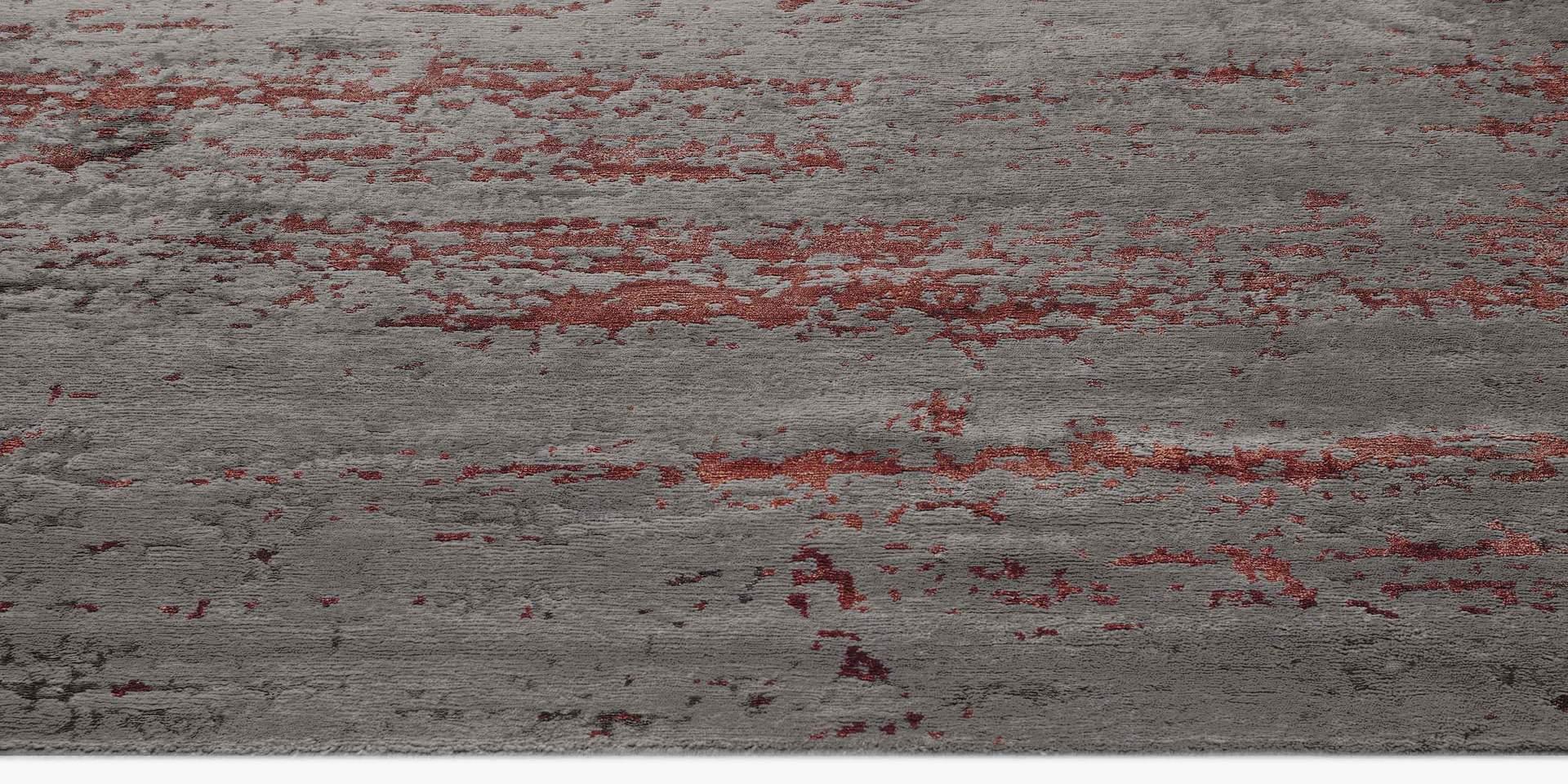 For Sale: Multi (Laria Carbon/Amber) Ben Soleimani Laria Rug– Handcrafted Wool + Silk Fog 6'x9' 3