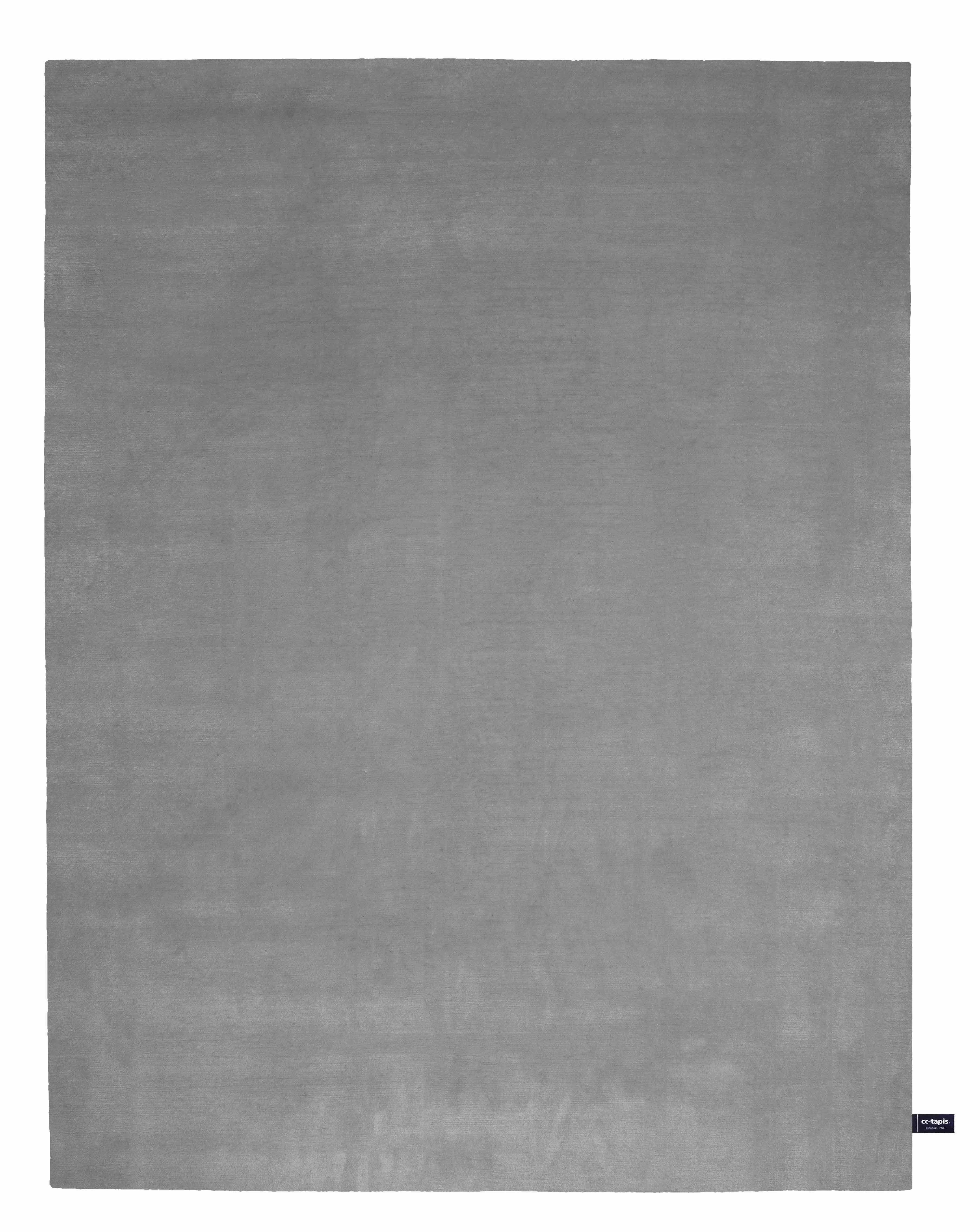 Im Angebot: cc-tapis Uni-Teppich aus Wolle Hochflor, Gray (Light Grey)
