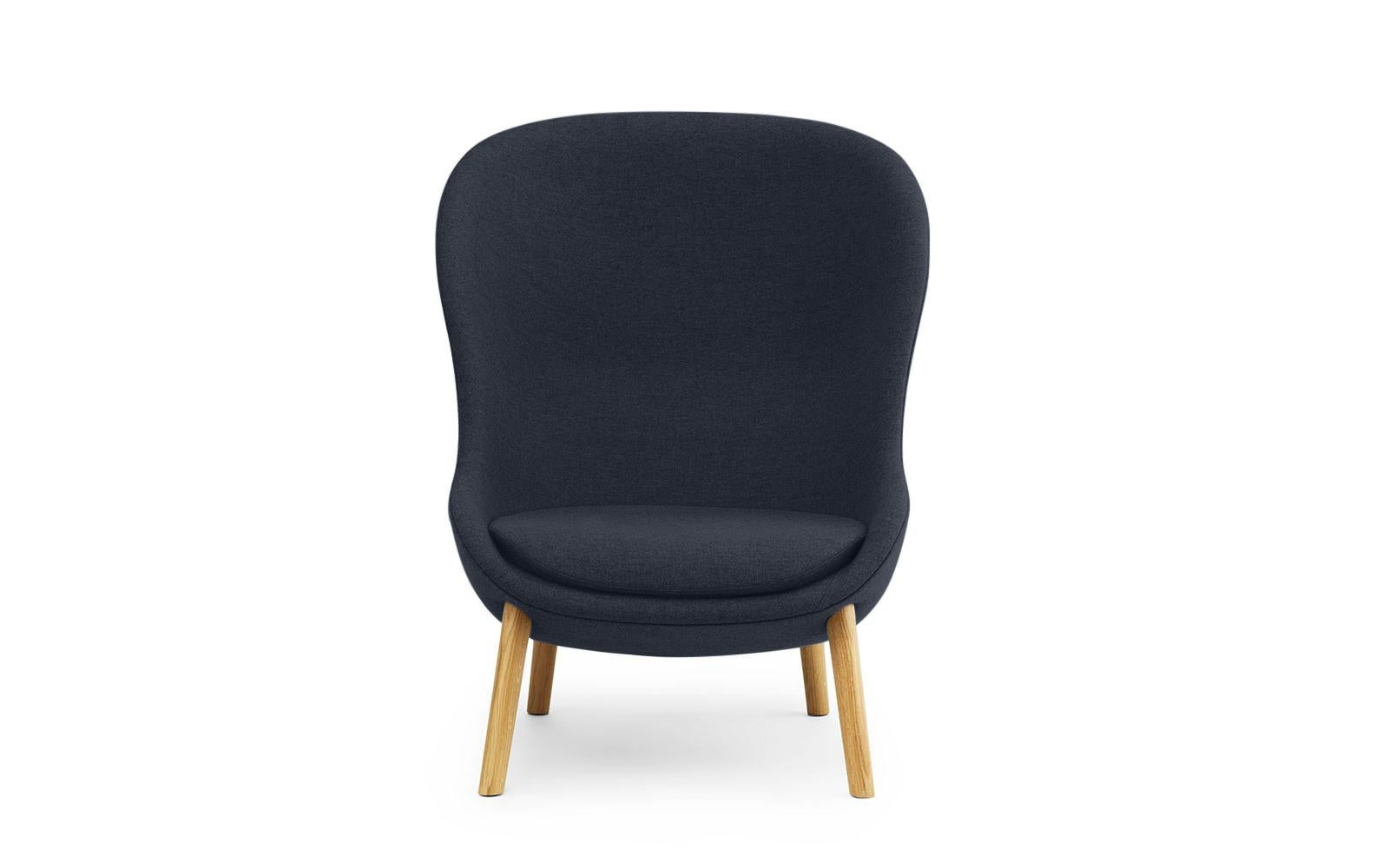 For Sale: Blue (Sørensen Leather Spectrum Ocean) Normann Copenhagen Hyg Lounge Chair High Oak in Sørensen Spectrum Leather
