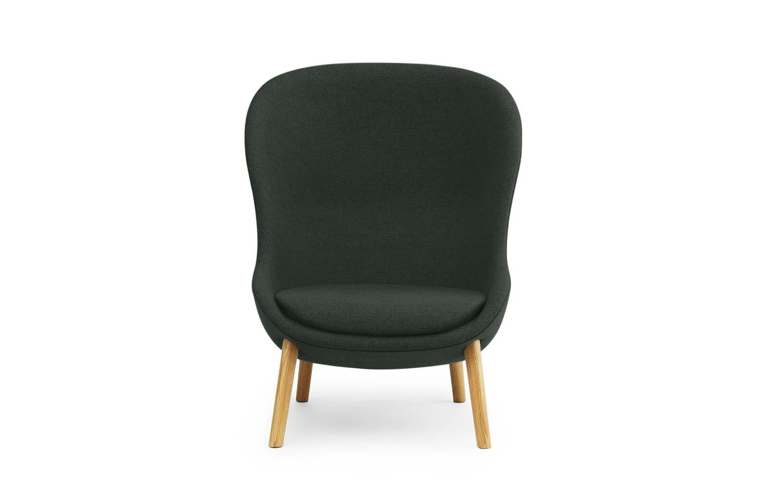 For Sale: Green (Sørensen Leather Spectrum Forest) Normann Copenhagen Hyg Lounge Chair High Oak in Sørensen Spectrum Leather