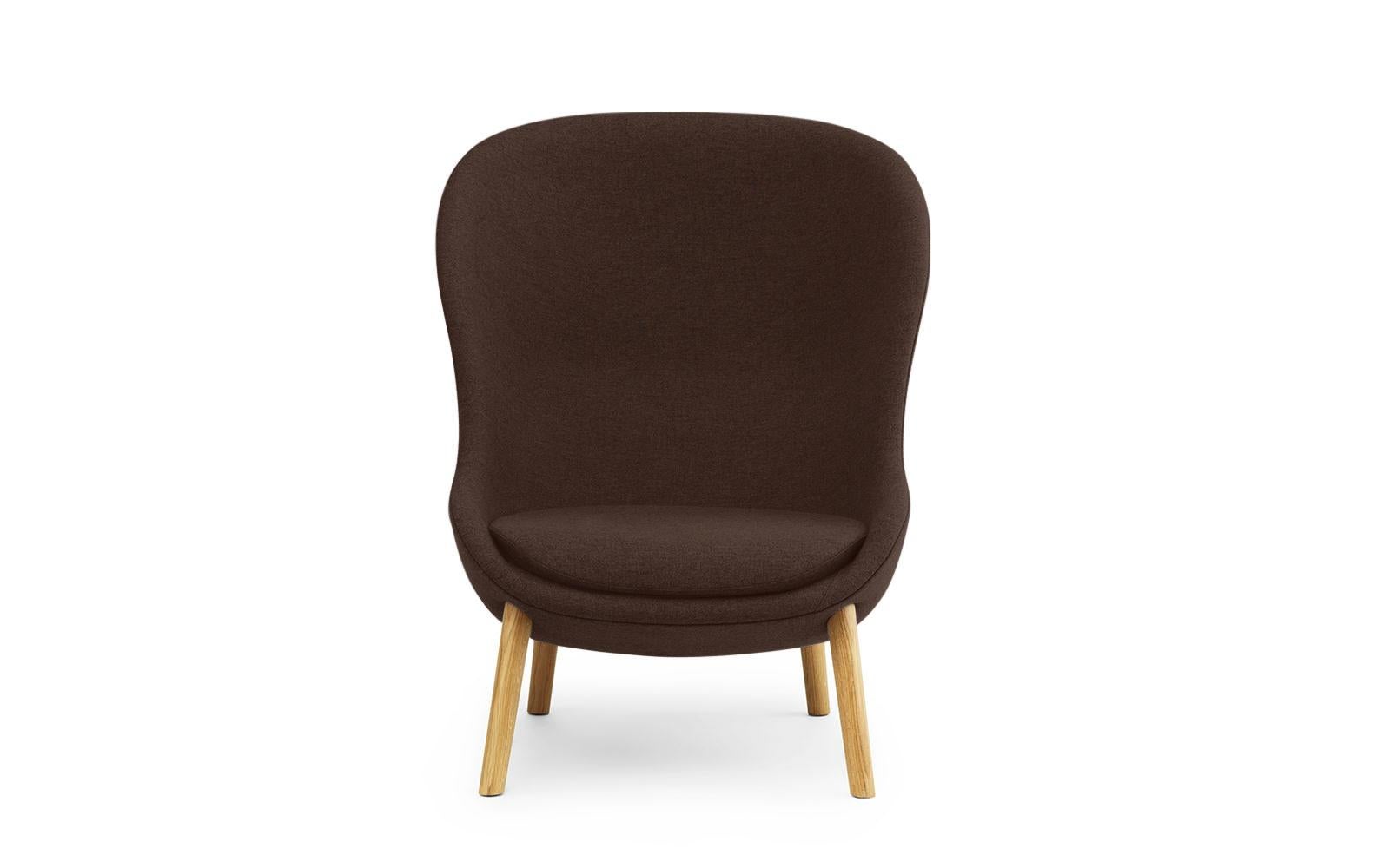 For Sale: Brown (Sørensen Leather Spectrum Havana) Normann Copenhagen Hyg Lounge Chair High Oak in Sørensen Spectrum Leather