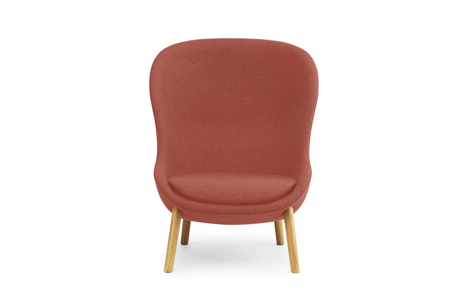 For Sale: Red (Sørensen Leather Spectrum Red Brown) Normann Copenhagen Hyg Lounge Chair High Oak in Sørensen Spectrum Leather