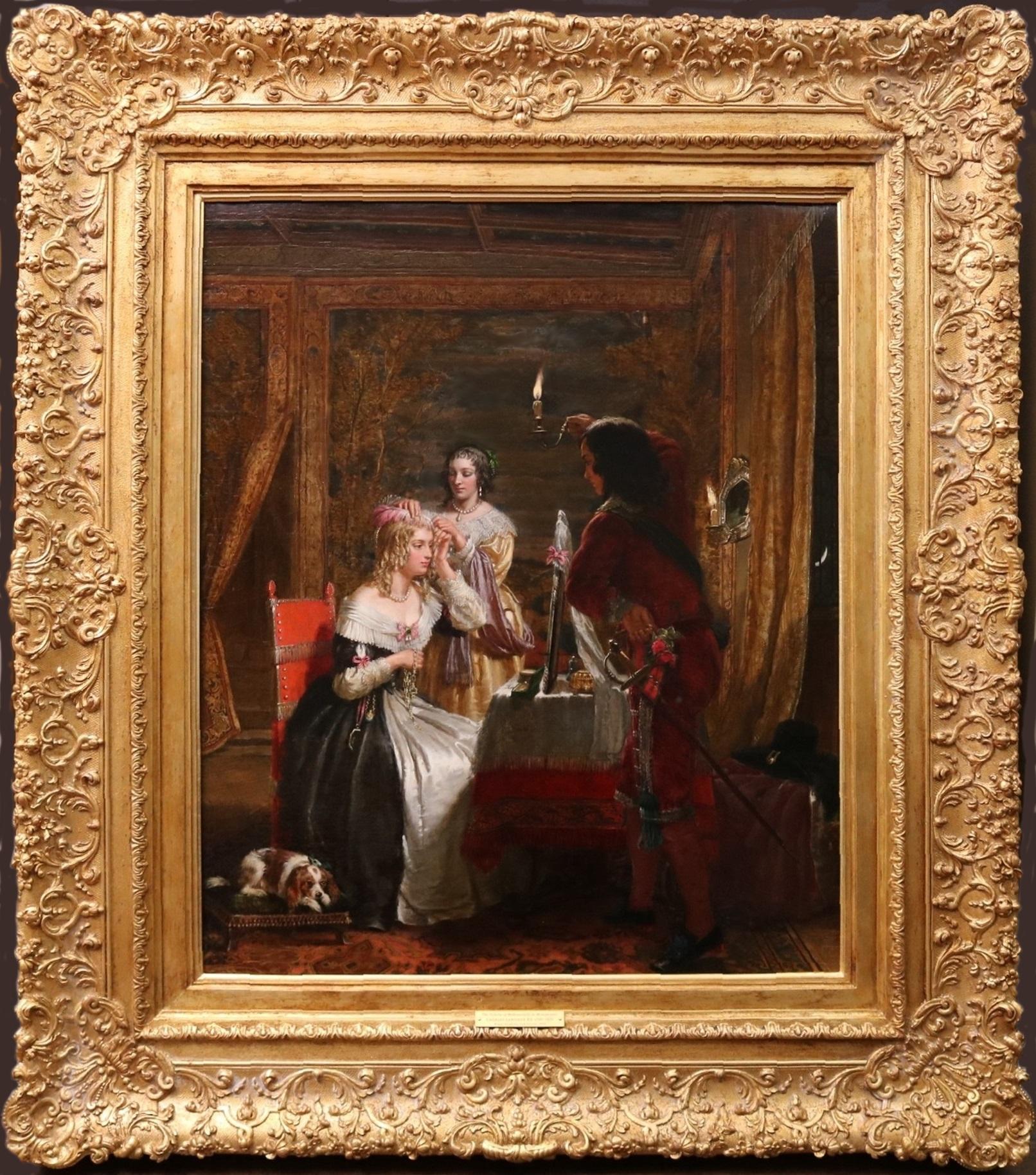Charles Landseer RA Portrait Painting - Royal Academy Oil Painting of Charles II and Beauties of French Court Versailles