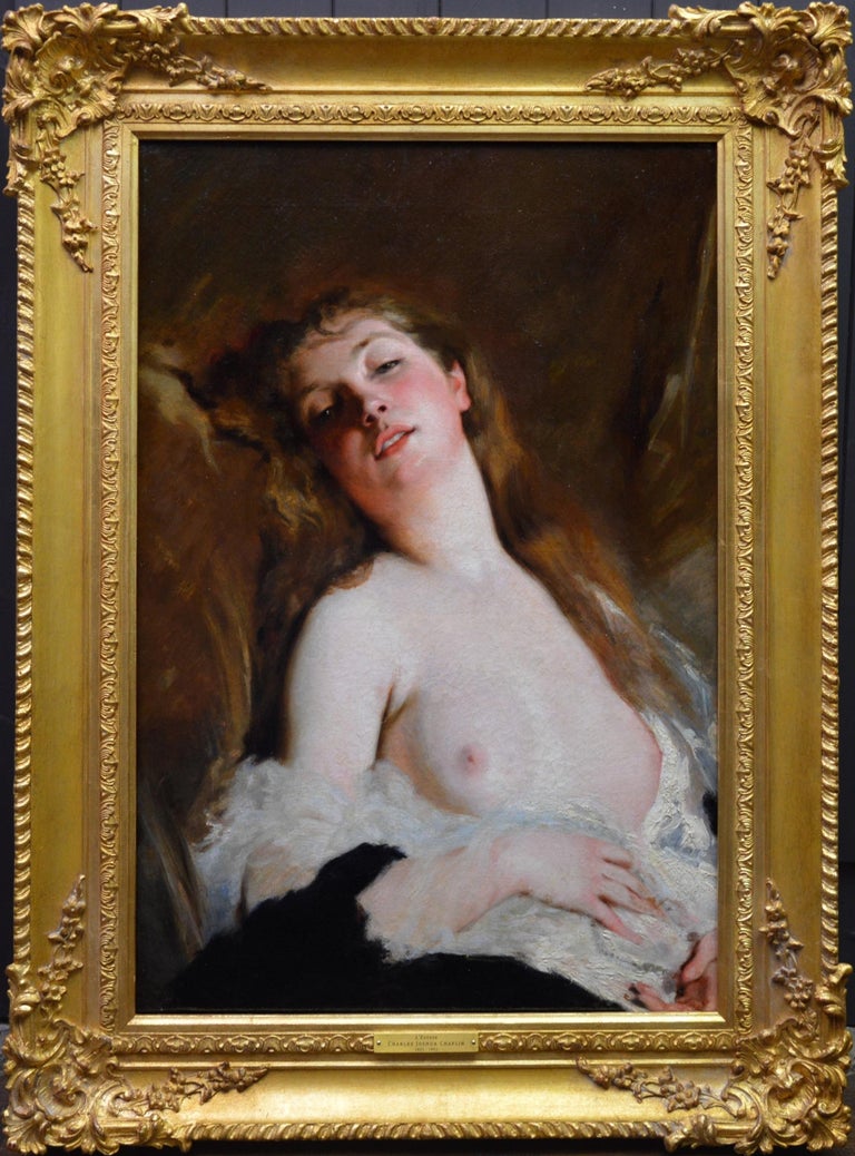 Charles Joshua Chaplin Nude Painting - L'Extase - 19th Century French Portrait Oil Painting of Belle Epoque Nude