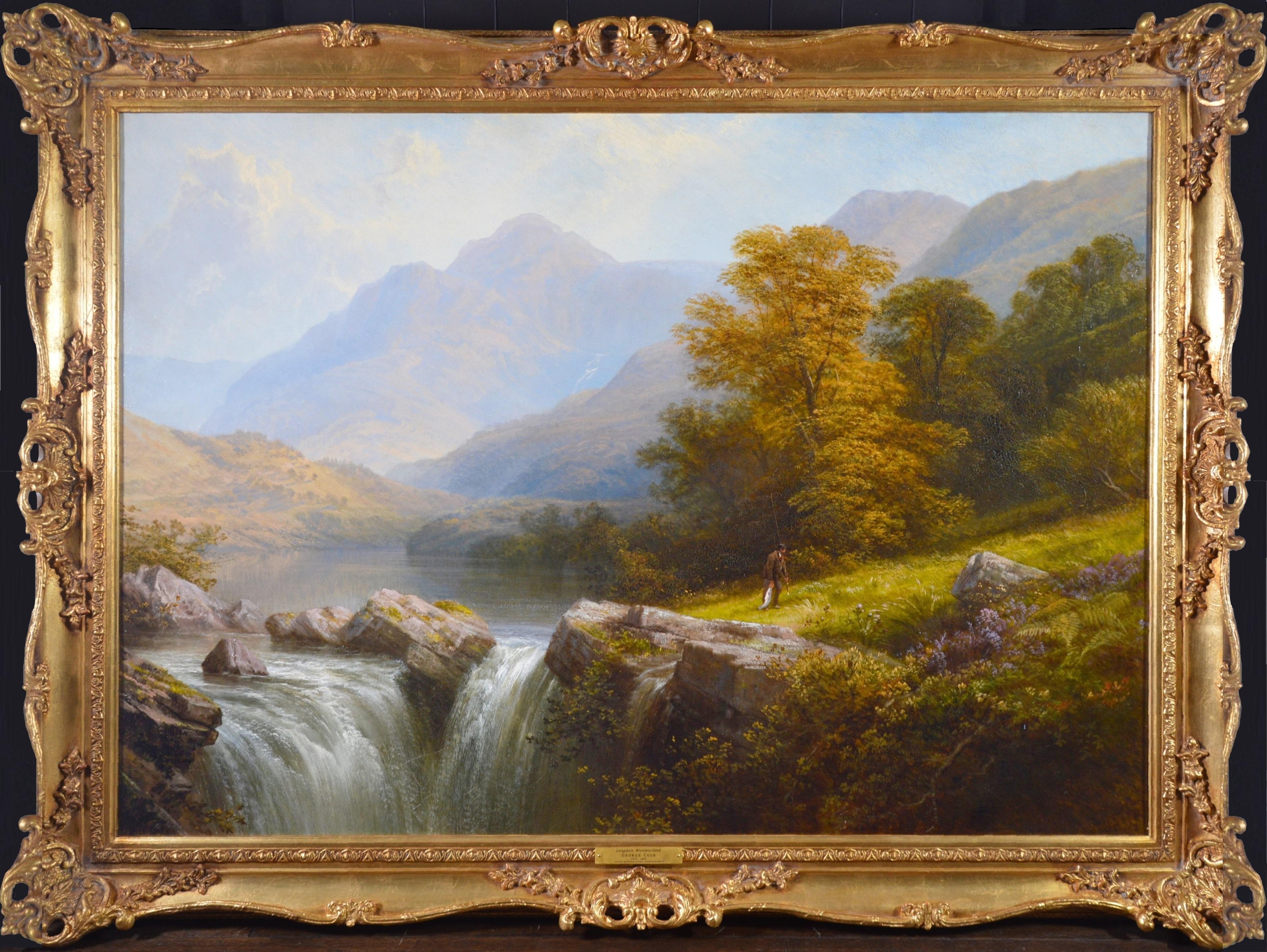 George Cole Landscape Painting - Langdale, Westmorland - Huge 19th Century Oil Painting Royal Academy Landscape 