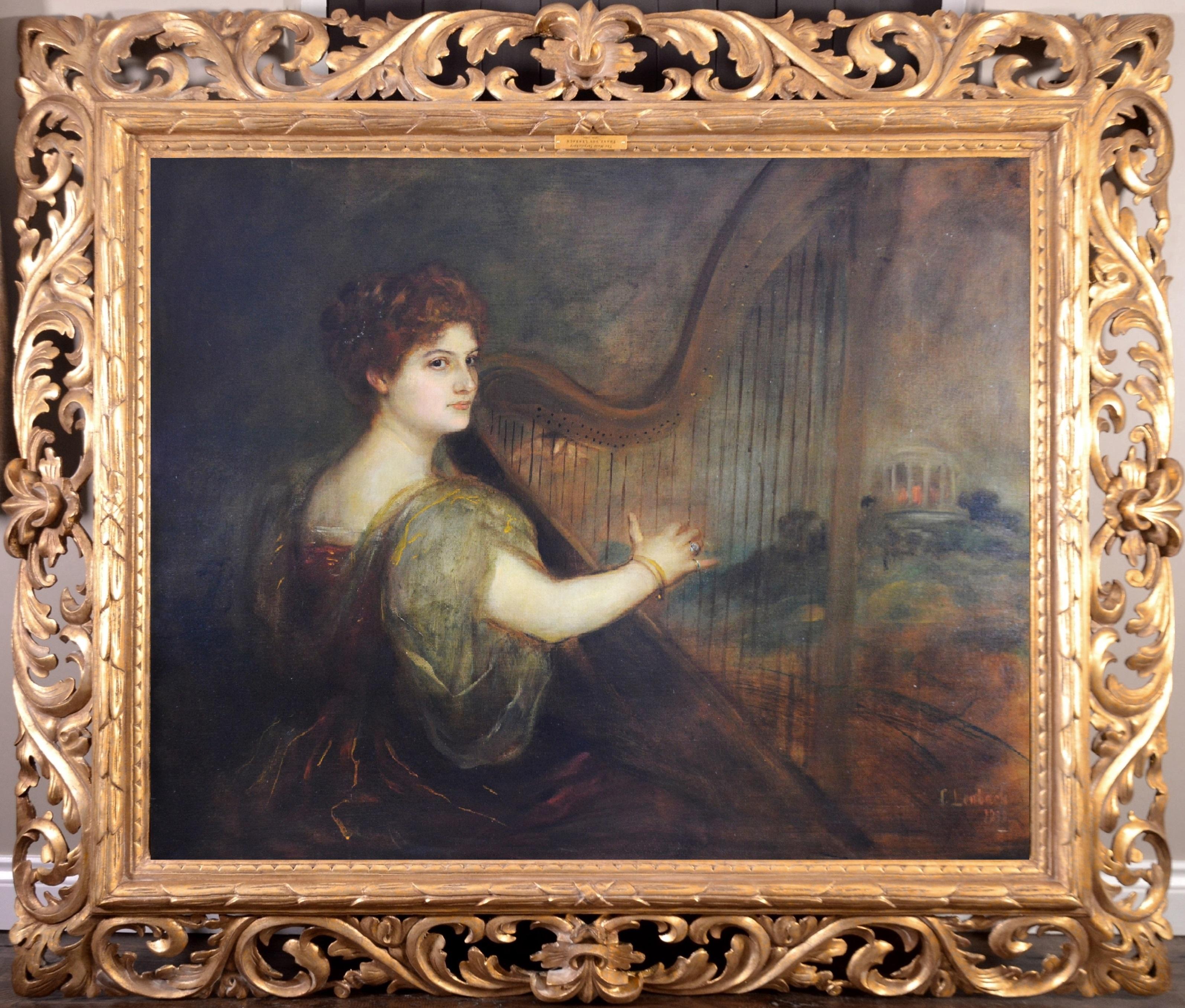 Franz von Lenbach  Portrait Painting - The Muse Terpsichore - Large 19th Century Portrait of the Ancient Greek Goddess 