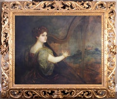 The Muse Terpsichore - Large 19th Century Portrait of the Ancient Greek Goddess 