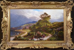 Llyn-y-Ddinas, North Wales - 19th Century Landscape Royal Academy Oil Painting 