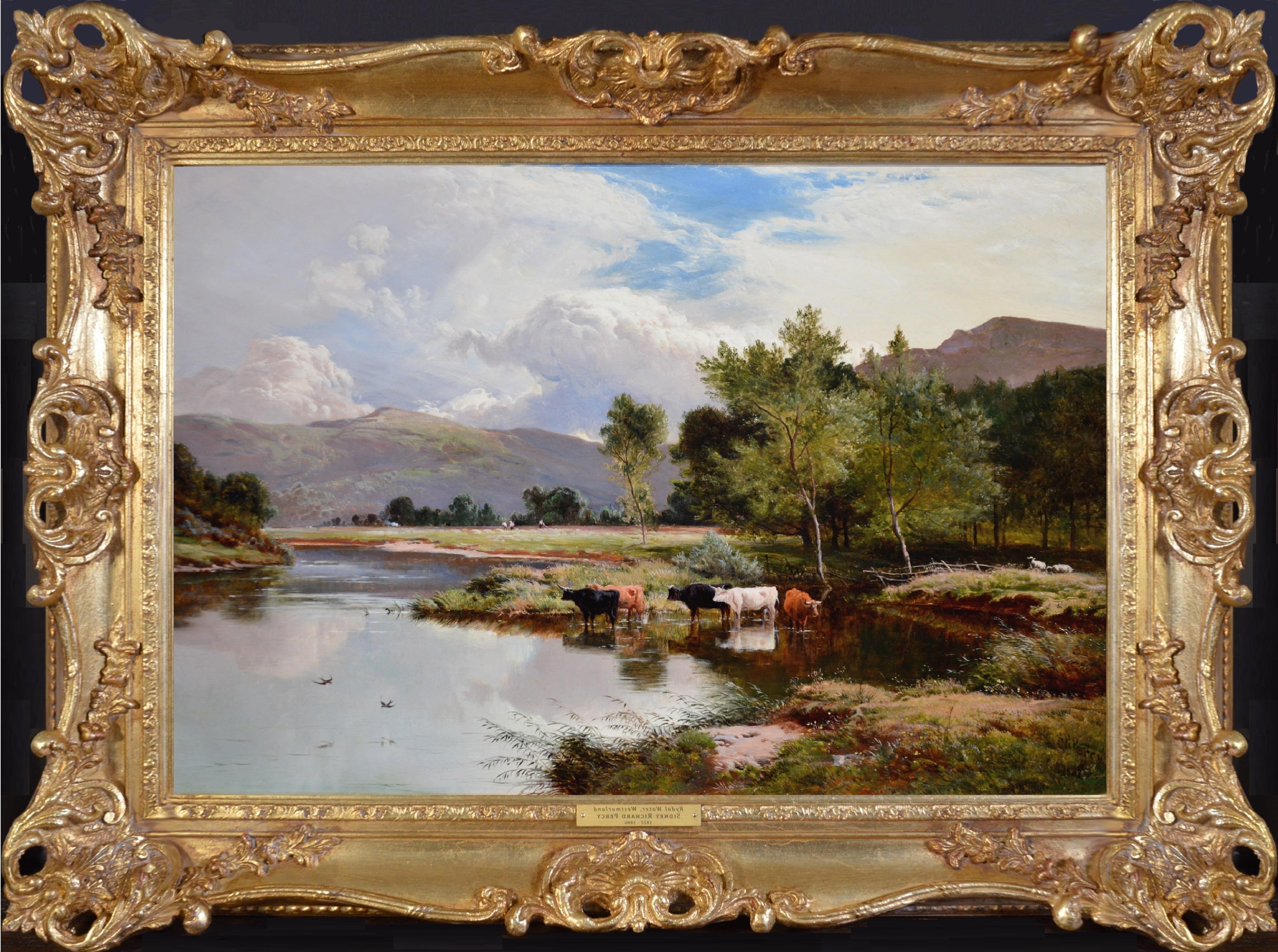 Sidney Richard Percy Landscape Painting - Rydal Water, Westmorland - 19th Century Oil Painting of English Lake District