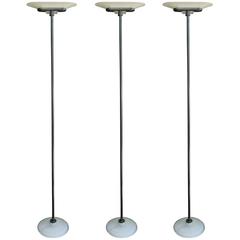 3 Tubular Steel and Glass "Jill" Floor Lamps by King and Miranda for Arteluce